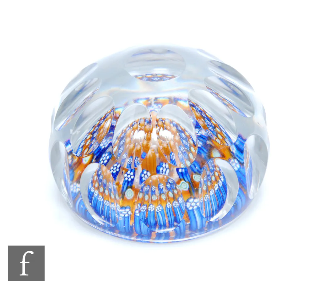 An Old English paperweight, possibly Richardsons, of domed form with ...
