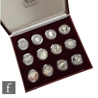 Twelve silver proof coins commemorating the International Ye...