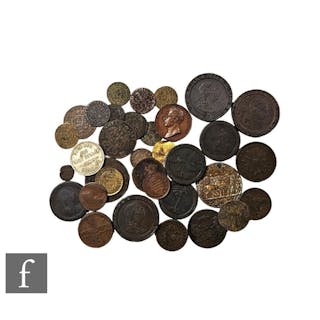 Assorted post medieval Jettons and copper hammered coinage, ...