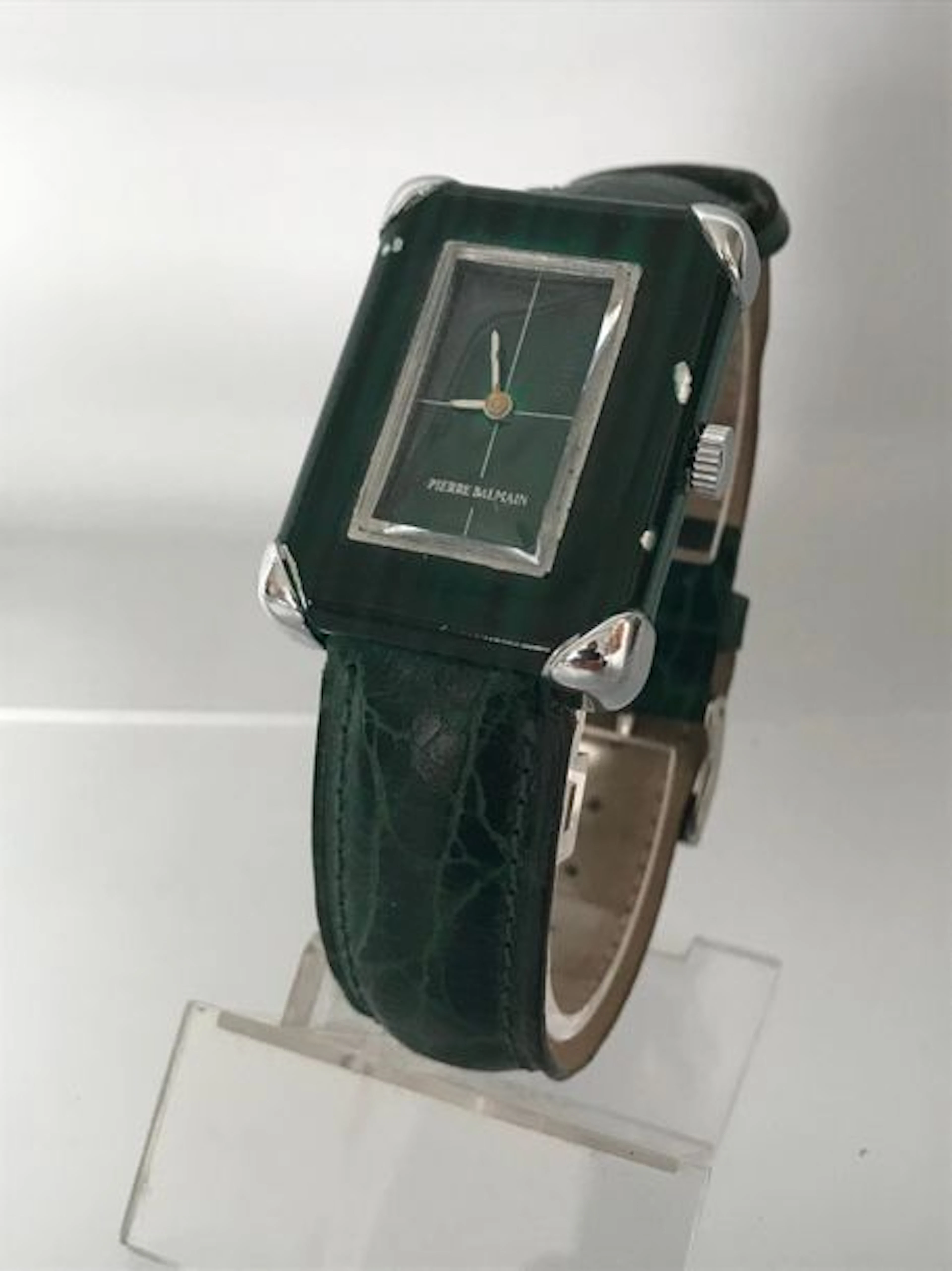 PIERRE BALMAIN Montre en acier émaillé vert…