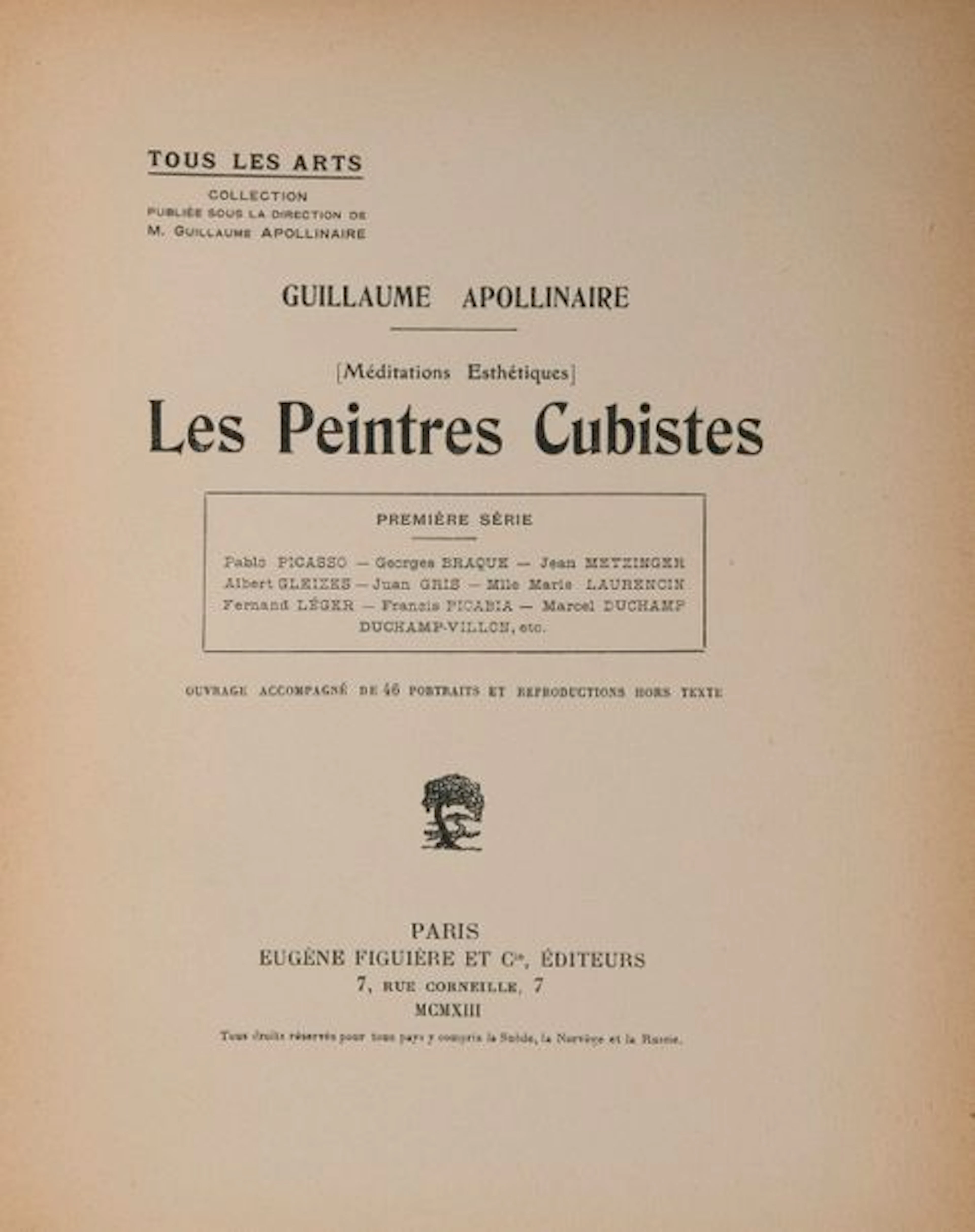 APOLLINAIRE (Guillaume). Les Peintres cubistes.…