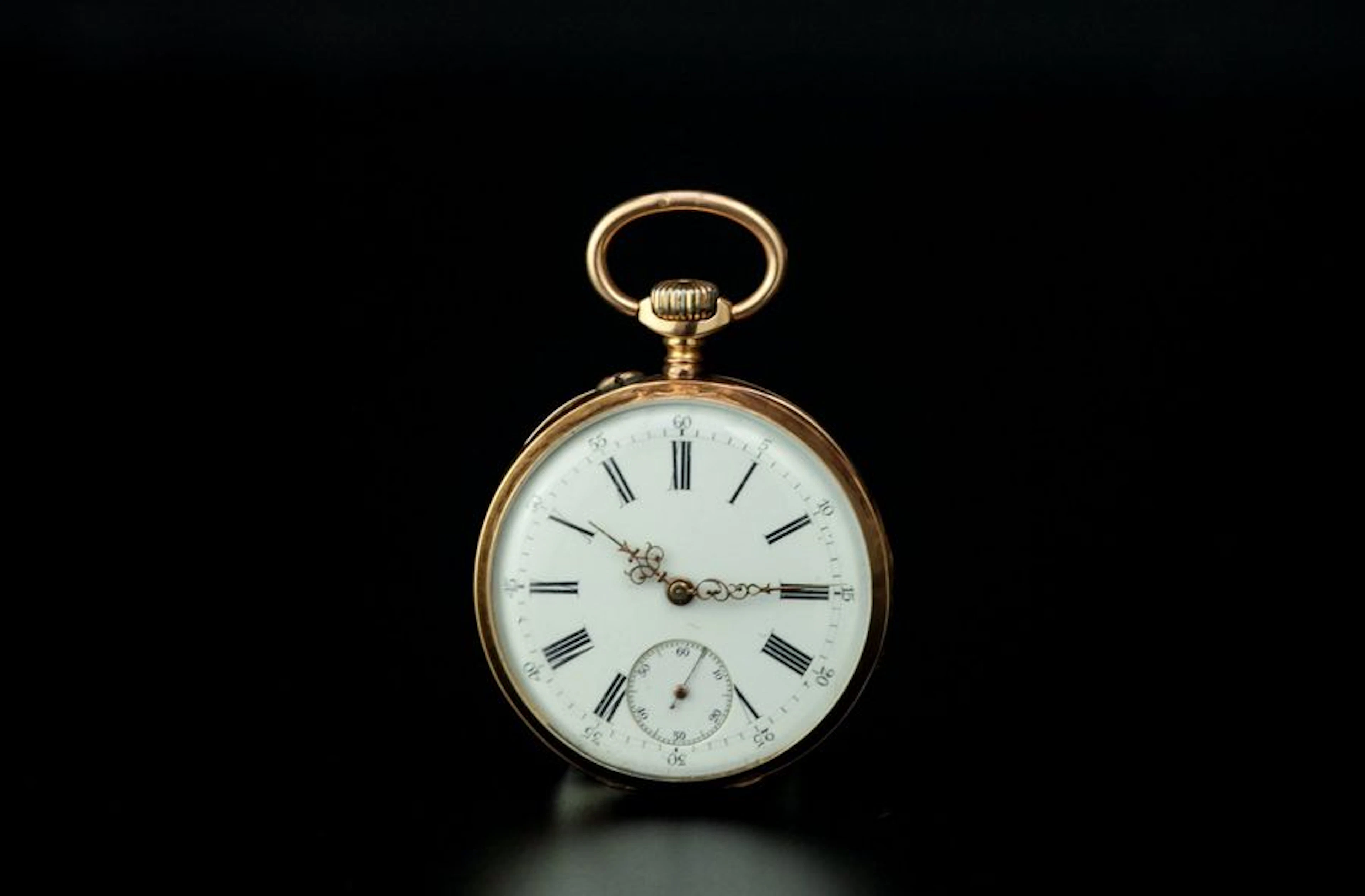 Montre de poche en or jaune 18k, le fond…