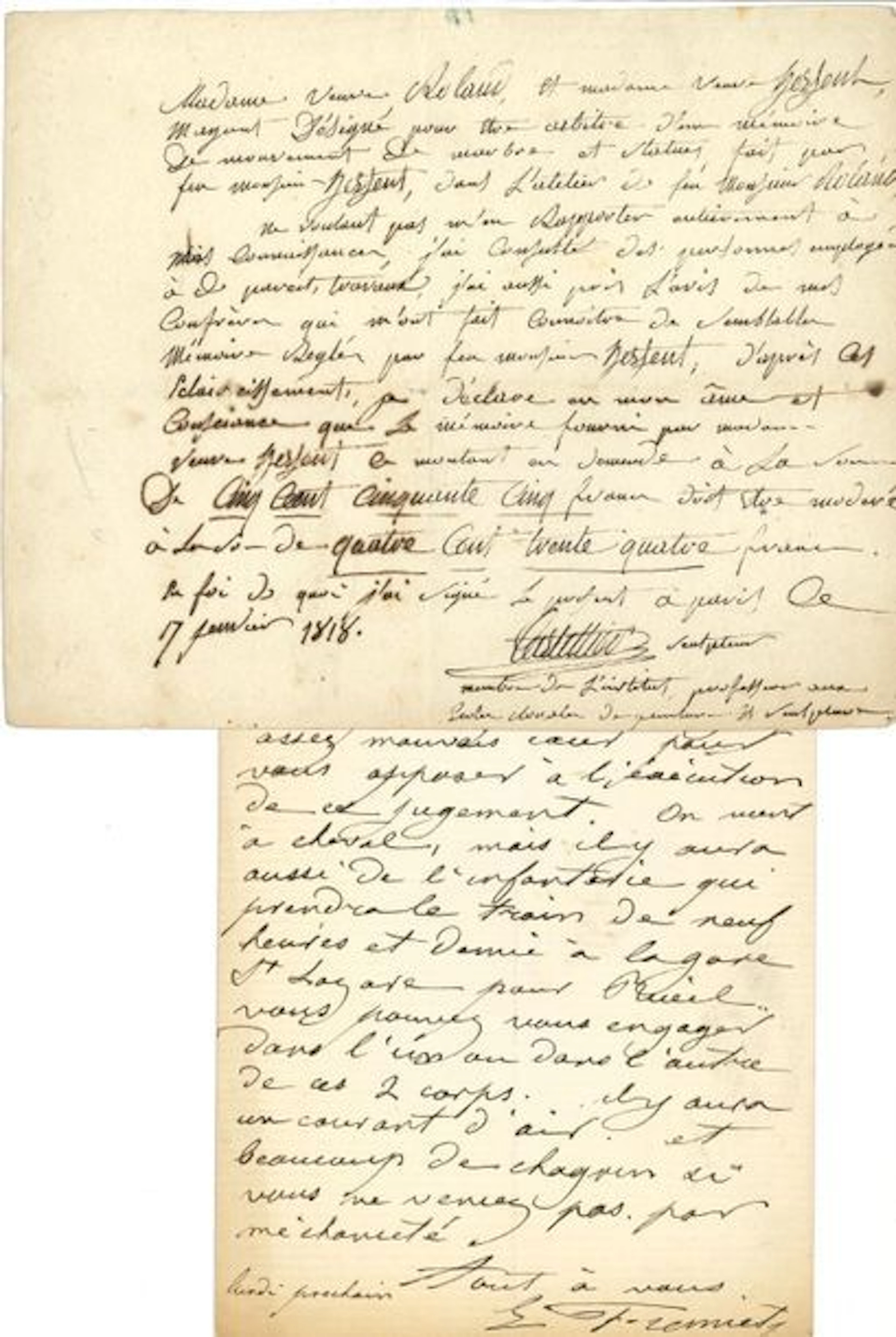*BEAUX-ARTS. 55 lettres ou pièces, dont quelques...