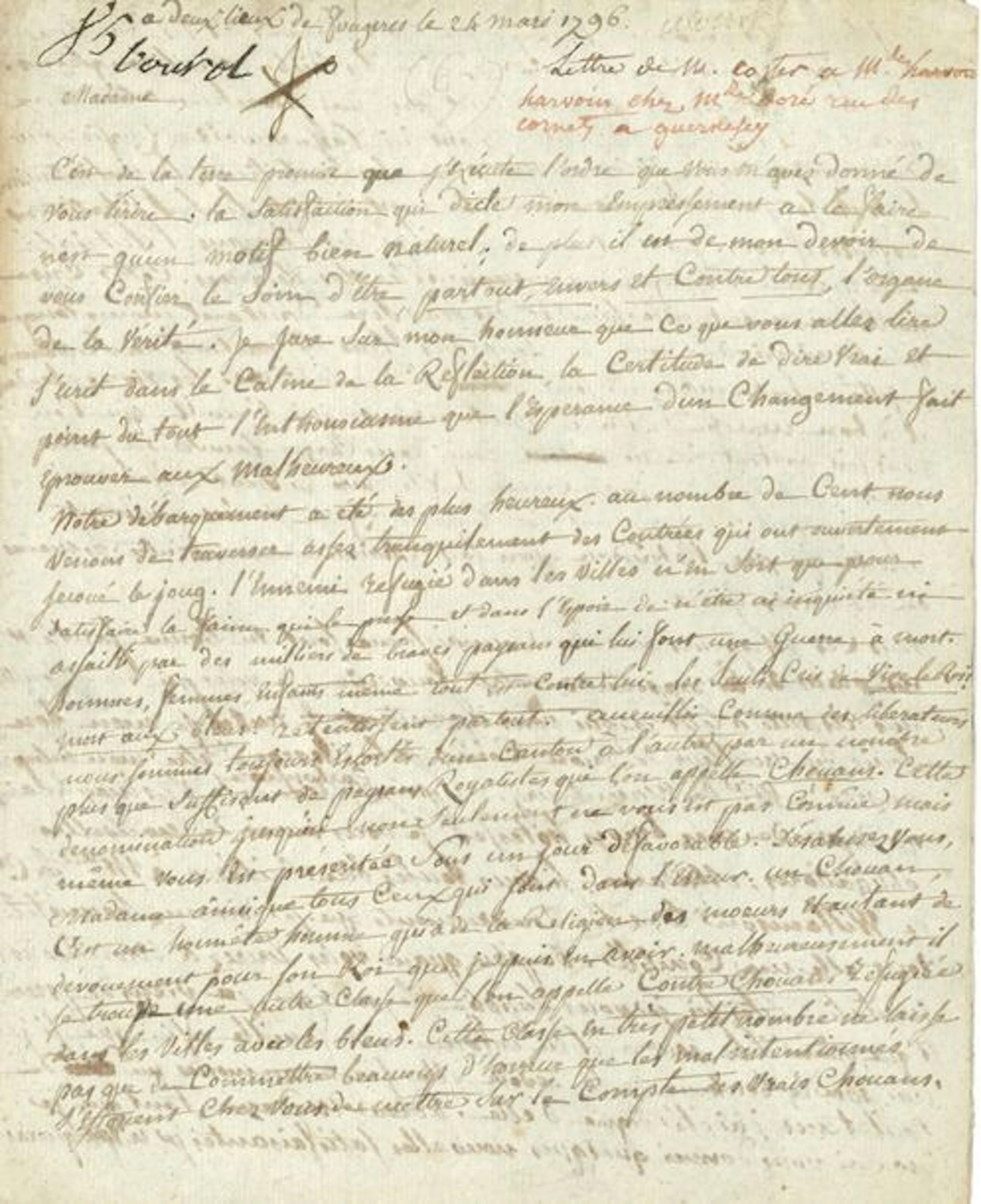 *CHOUANNERIE. Jean-Baptiste COSTER DE SAINT-VICTOR...
