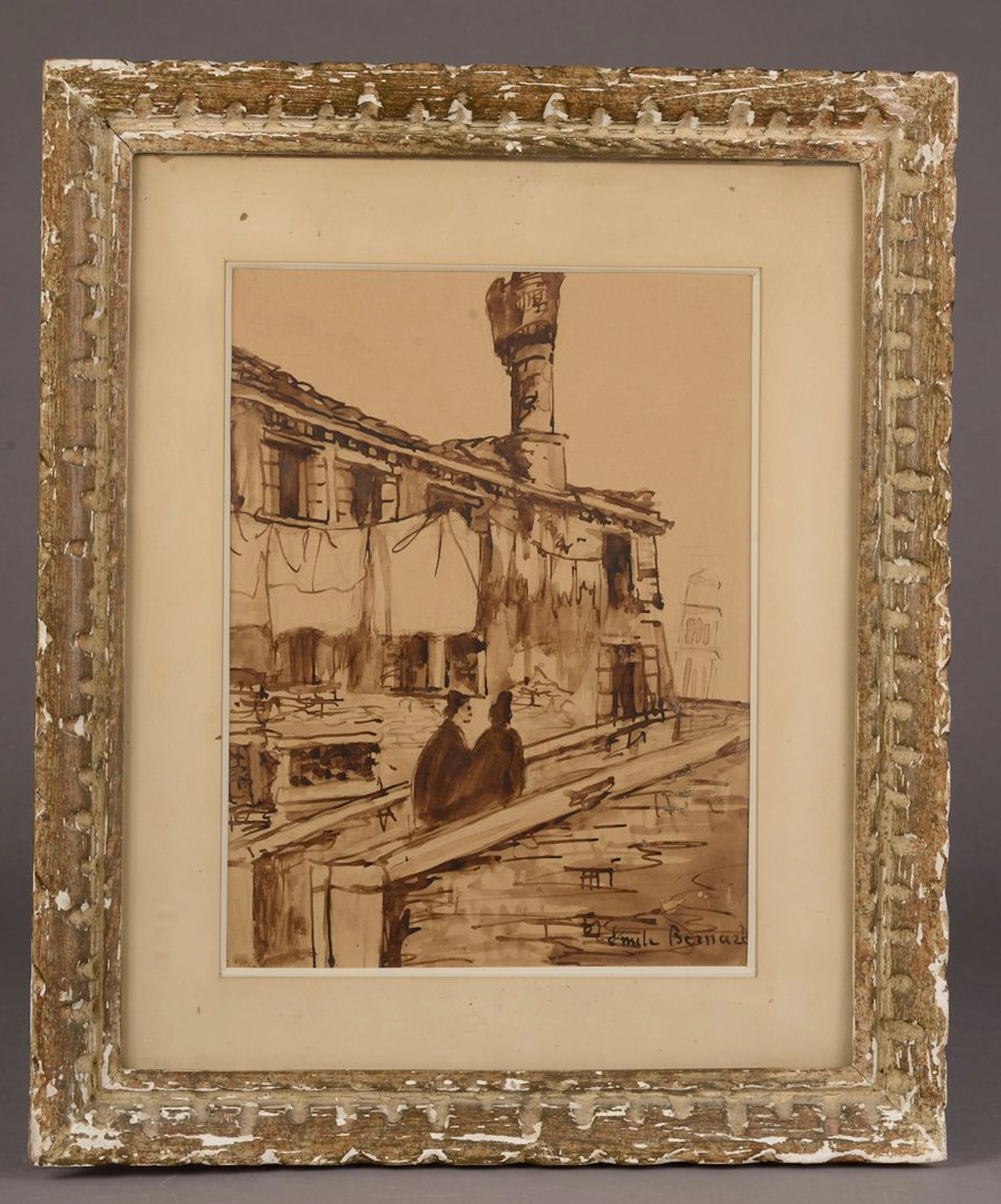 Émile BERNARD (1868-1941). Pont à Venise....