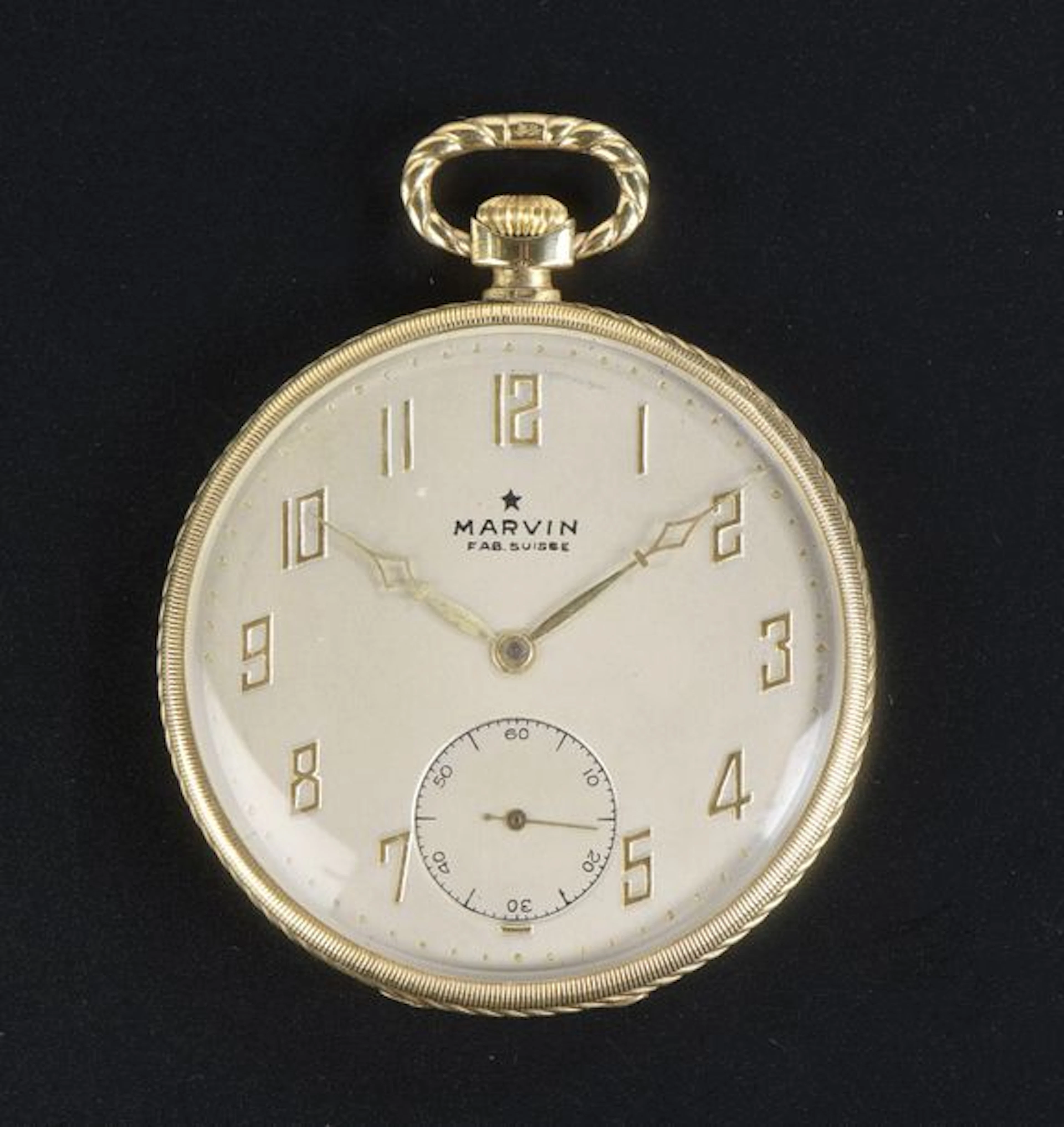MARVIN. Montre de gousset en or jaune 18k,...