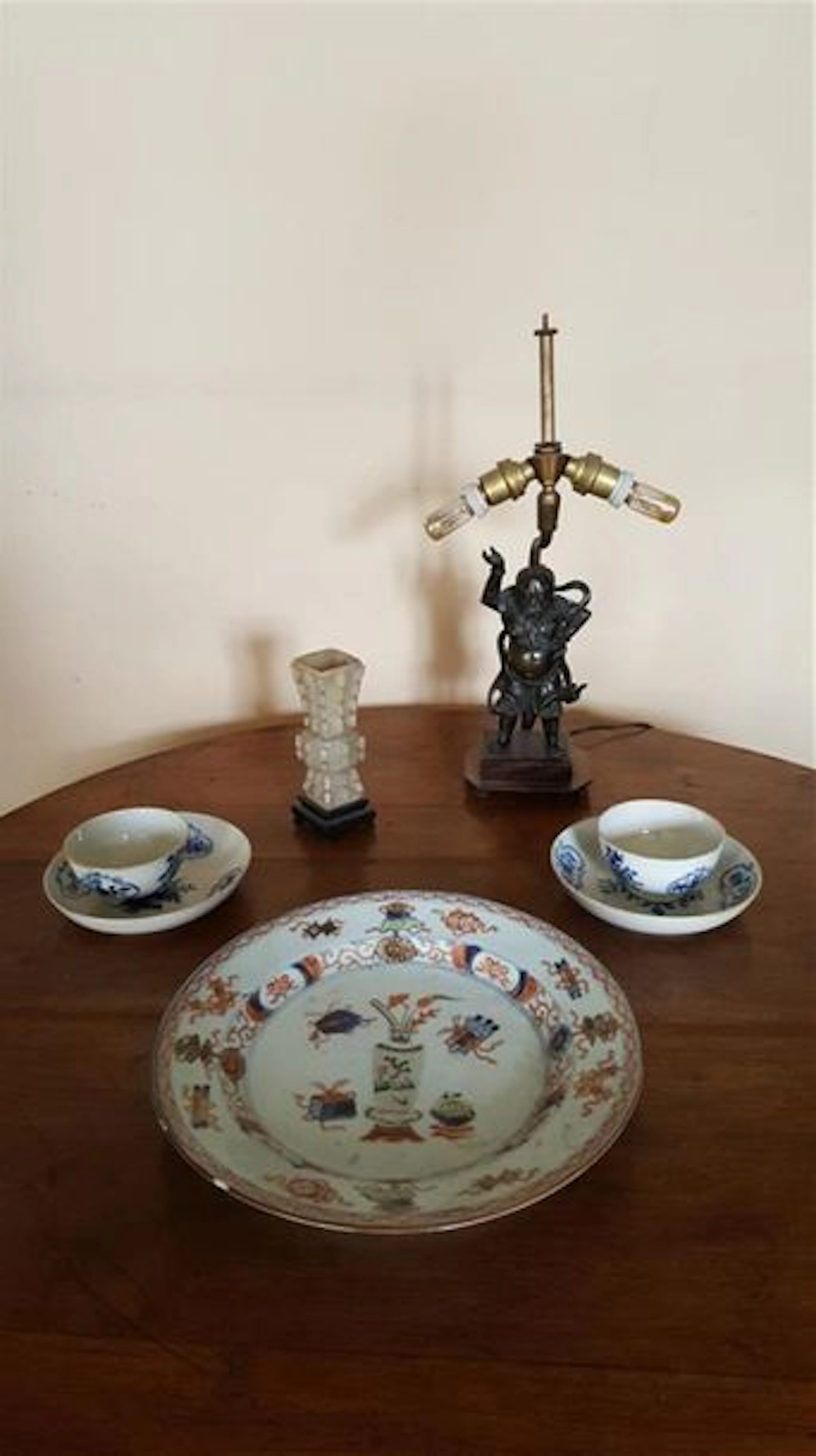Ensemble ASIATIQUE : petit vase cong en jade…