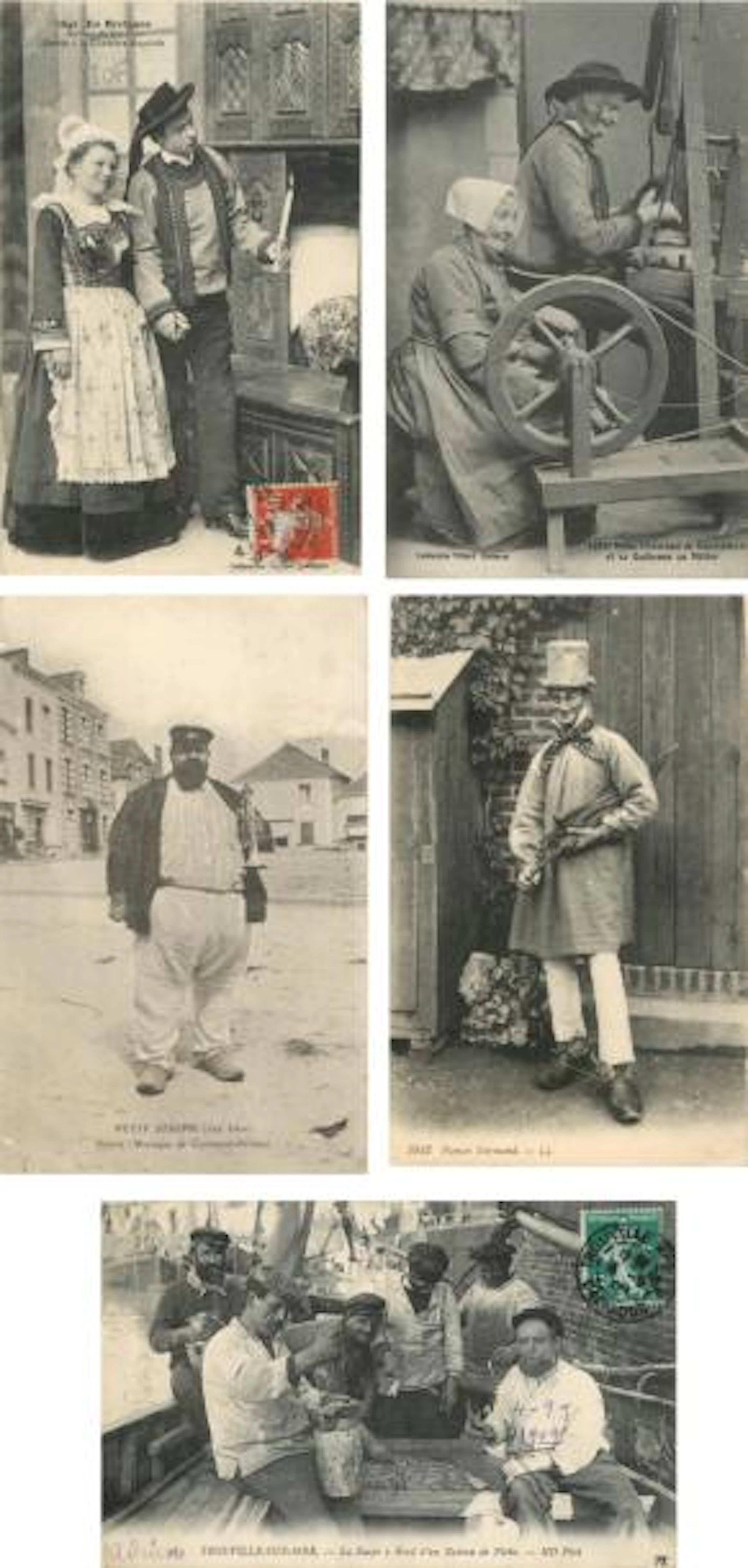 61 CARTES POSTALES SCENES & TYPES: Divers Départements majorité