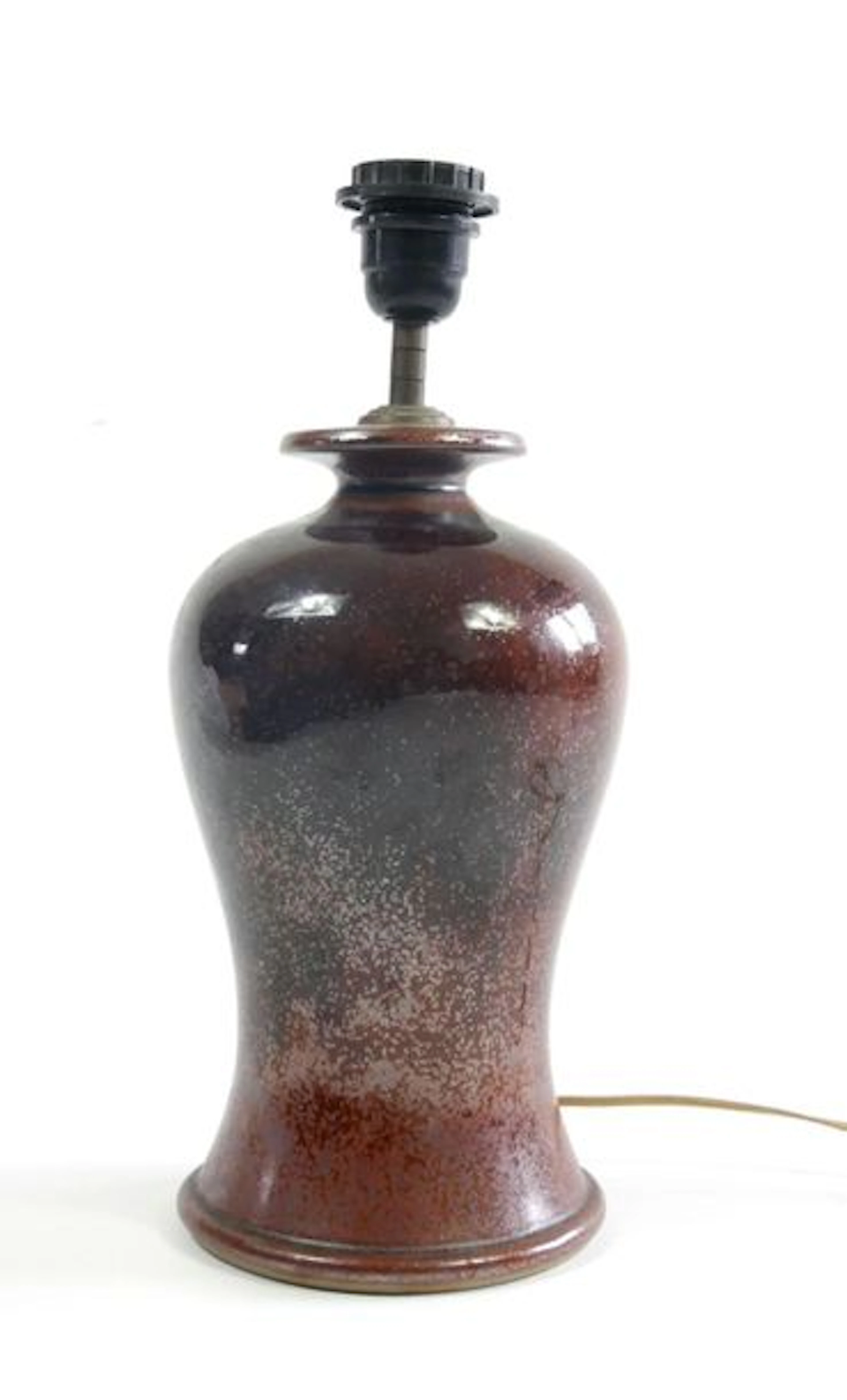 Vase potiche couvert en grès, émail sang…