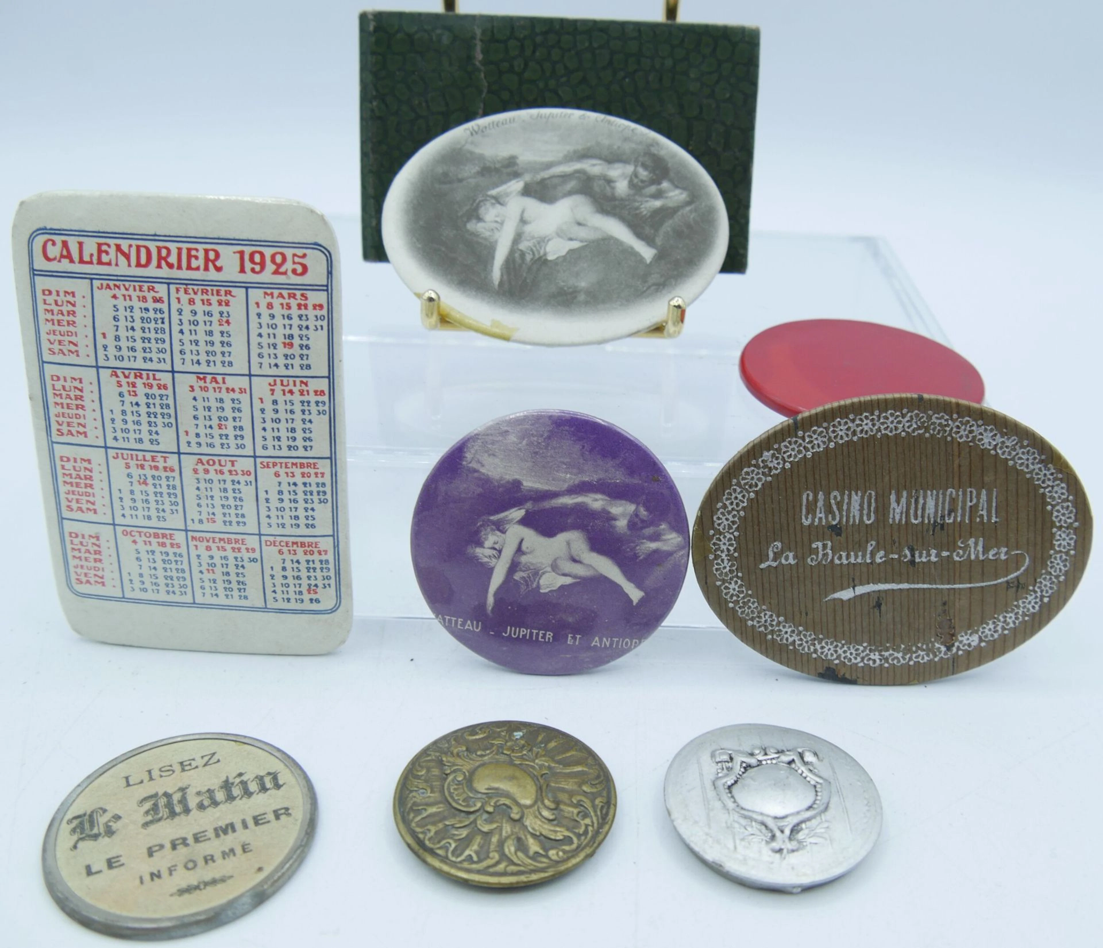 Ensemble de 9 petits miroirs. Divers. Casino... - Lot 74 - Morand & Morand