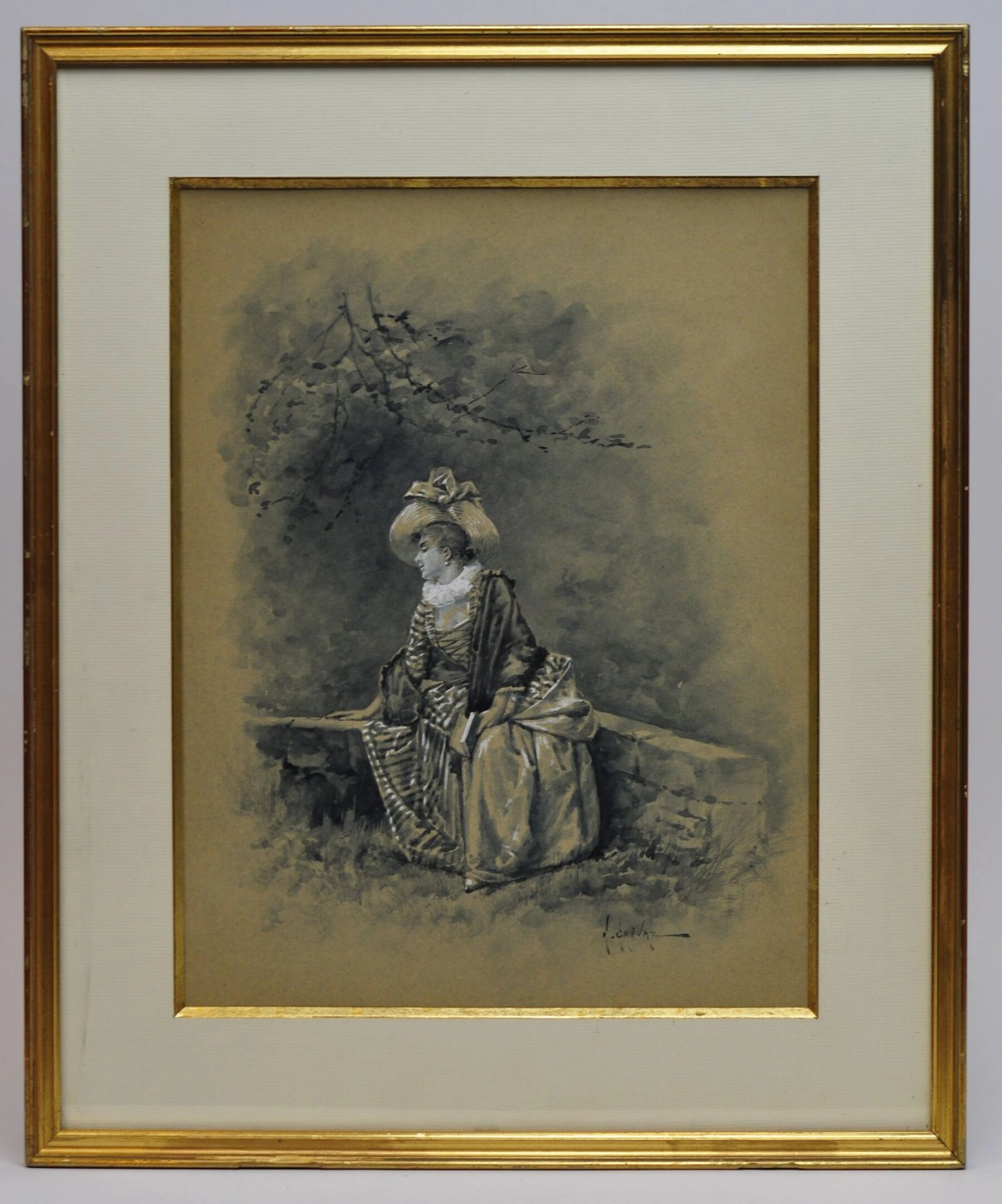 Eugène GRIVAZ (1852 ? - 1915) Elégante au... - Lot 13 - Morand & Morand