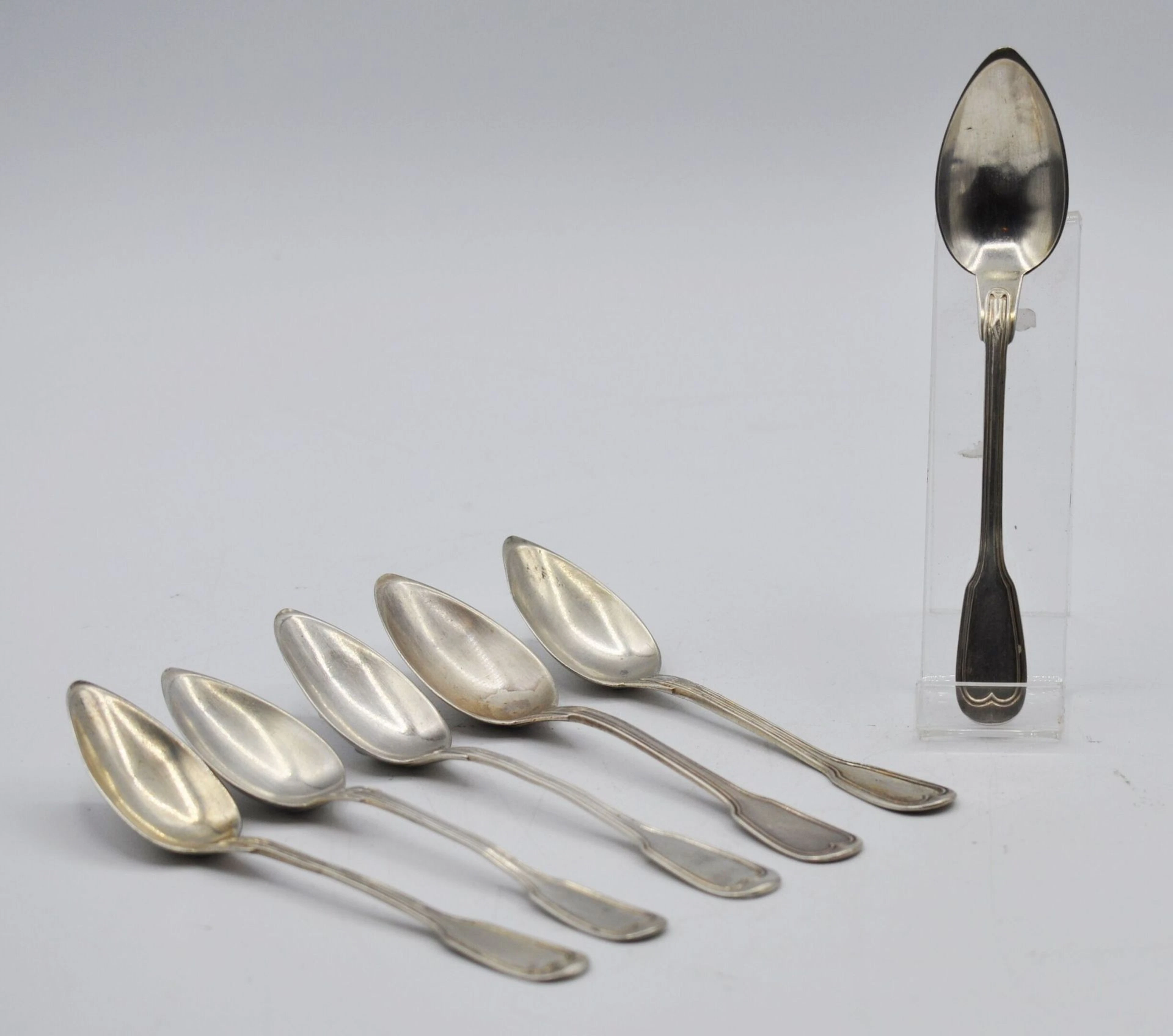Suite de 6 cuillères à café en argent 950... - Lot 95 - Morand & Morand