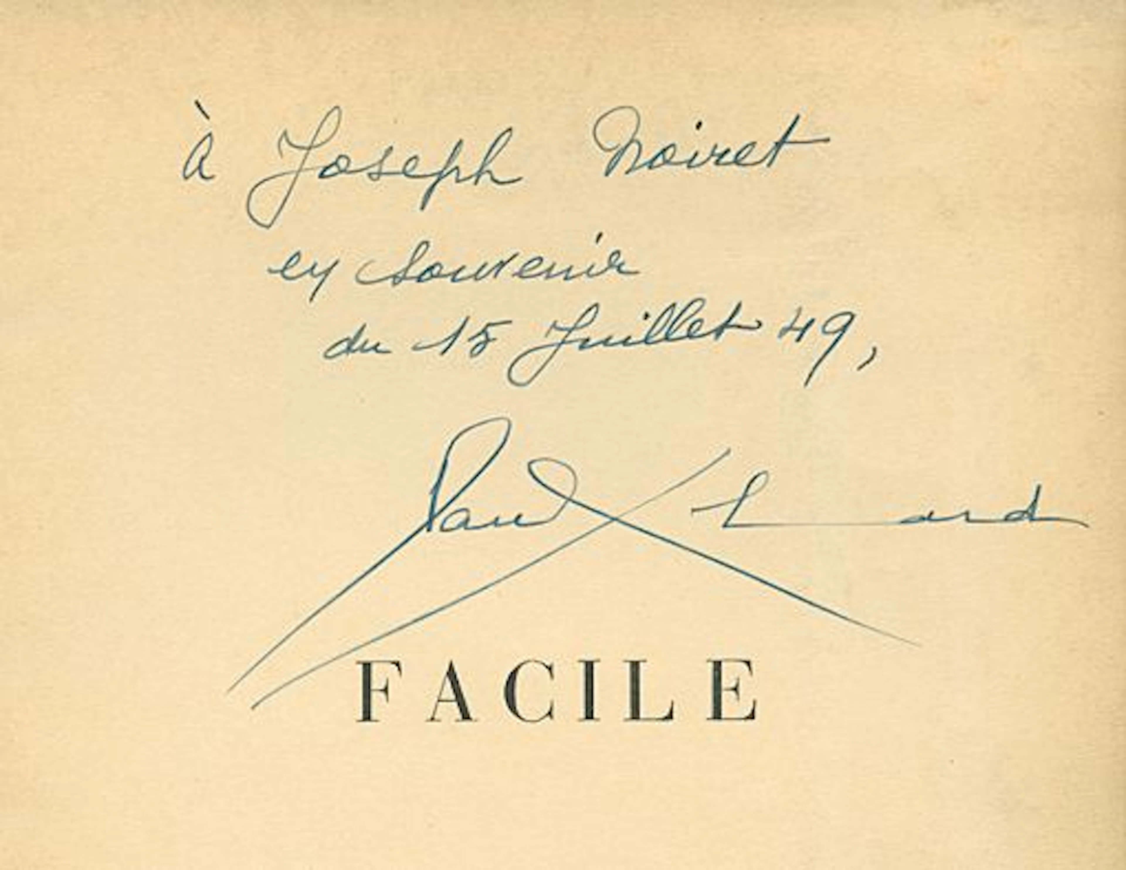 ÉLUARD Paul. MAN RAY. FACILE. Poèmes de Paul Éluard, Photographies
