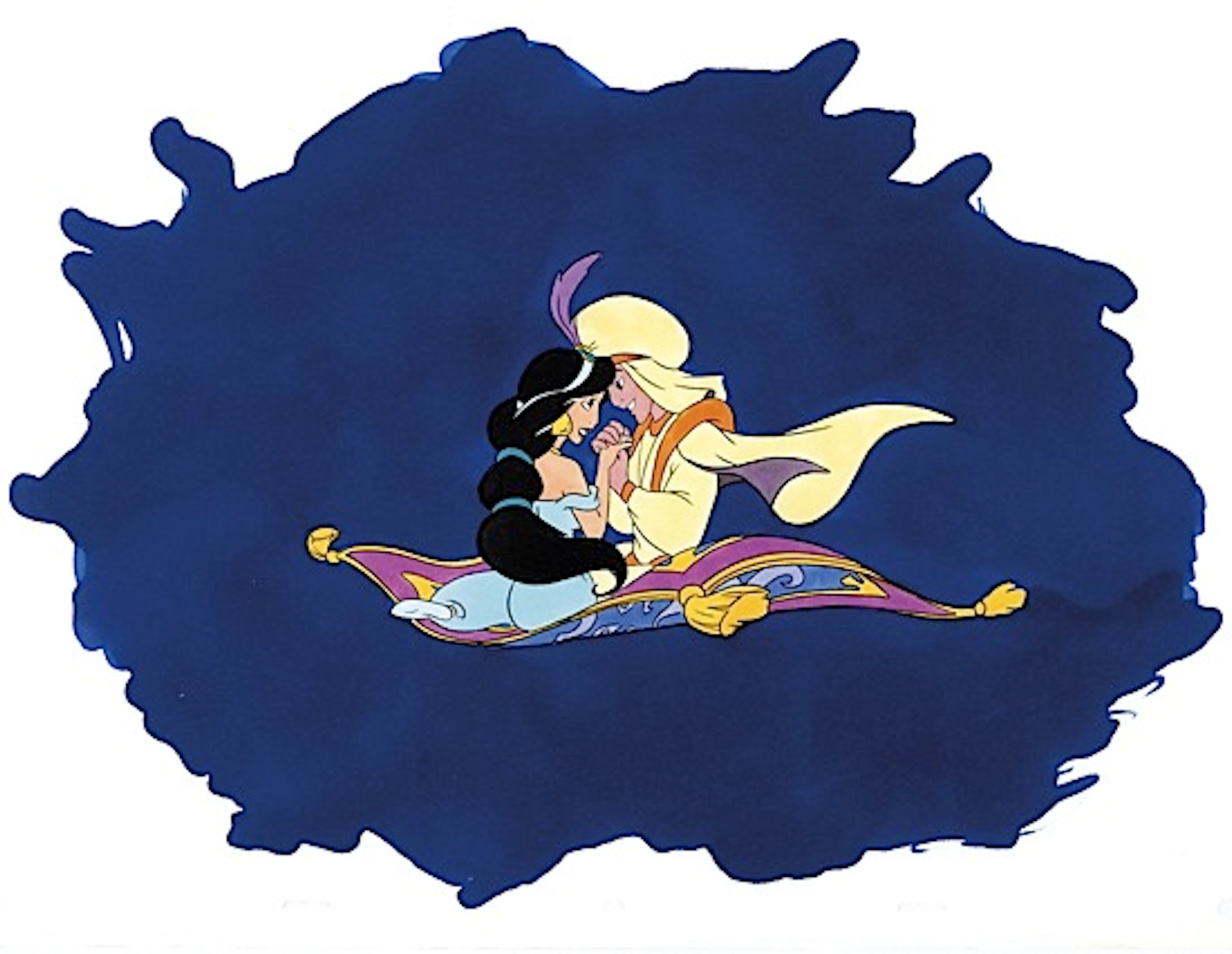 WALT DISNEY ALADIN Encre de Chine et de couleurs pour une illustration