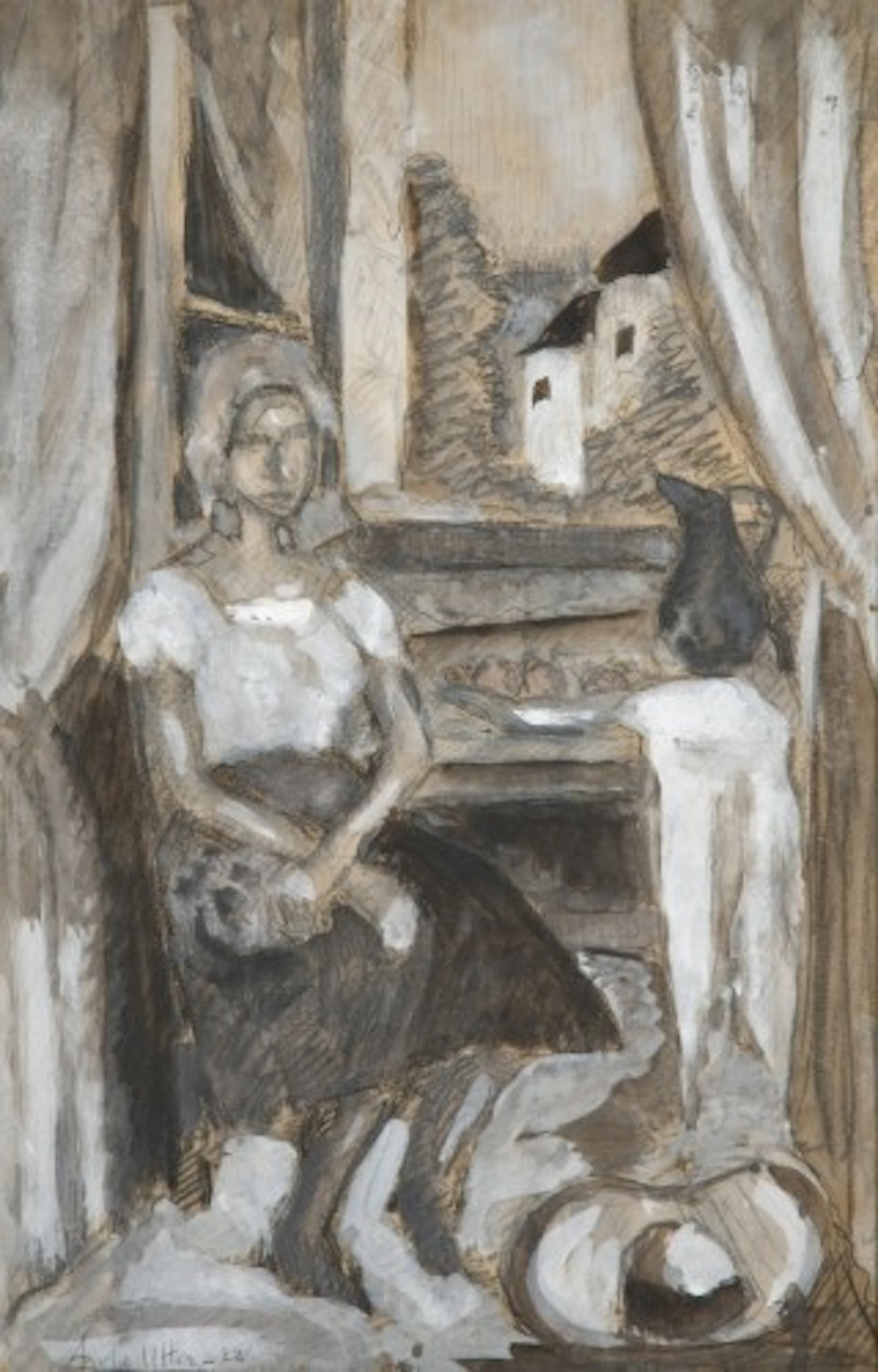 André UTTER (1886-1948) PORTRAIT PRESUME DE SUZANNE VALLADON A LA