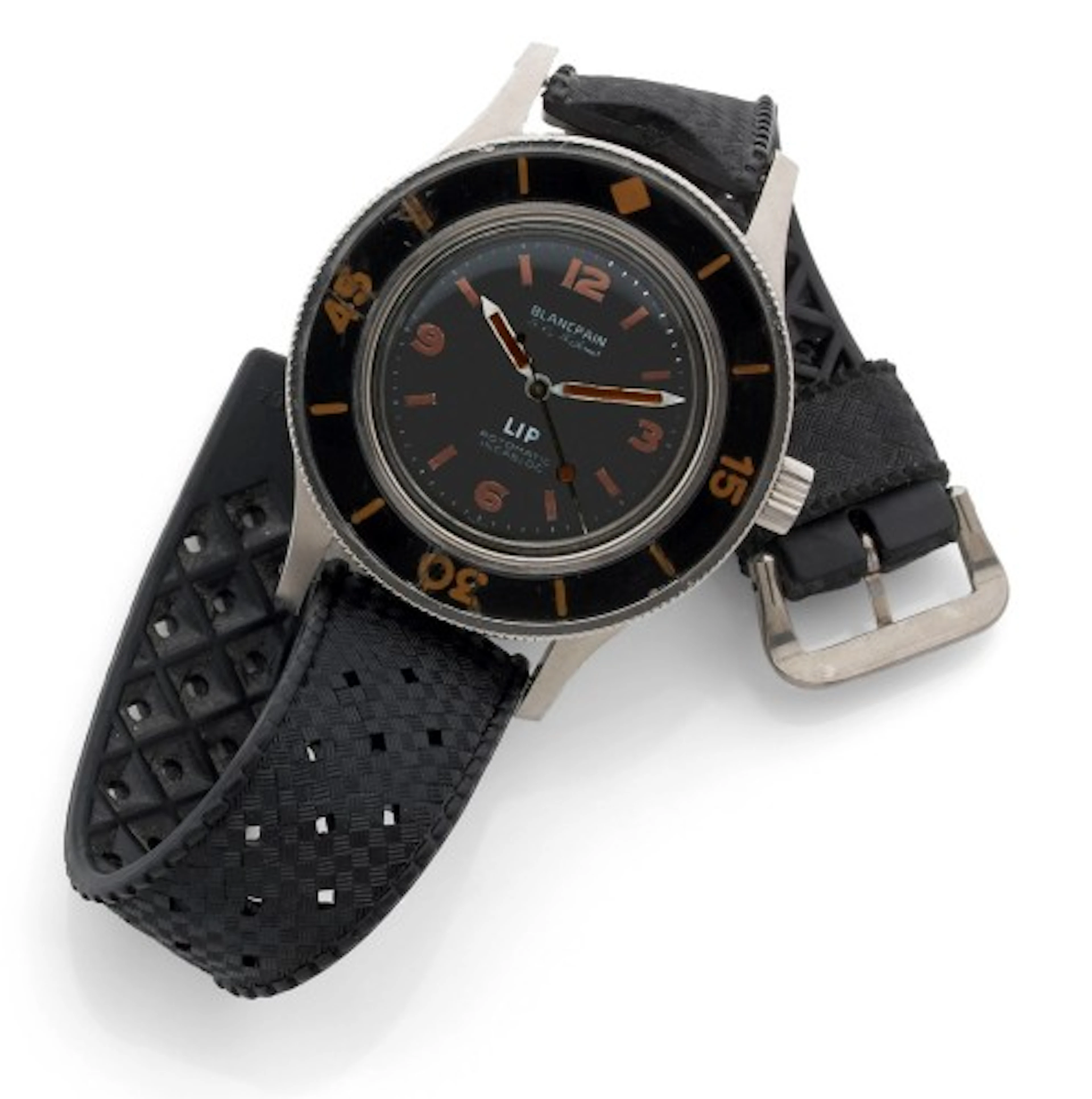 BLANCPAIN / LIP FIFTY FATHOMS vers 1950. Très rare et superbe montre