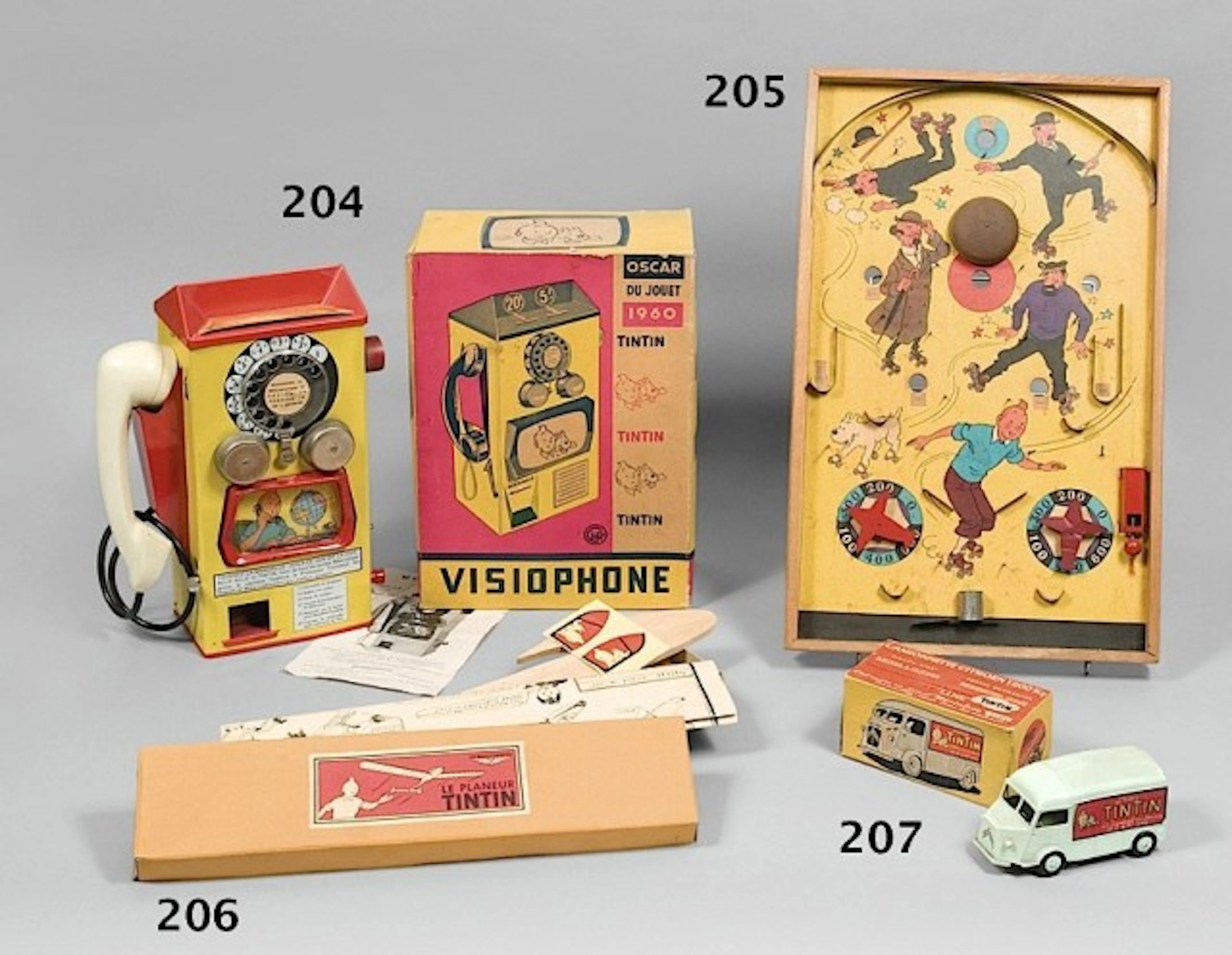 VISIOPHONE TINTIN Téléphone parlant en plastique et métal imprimé