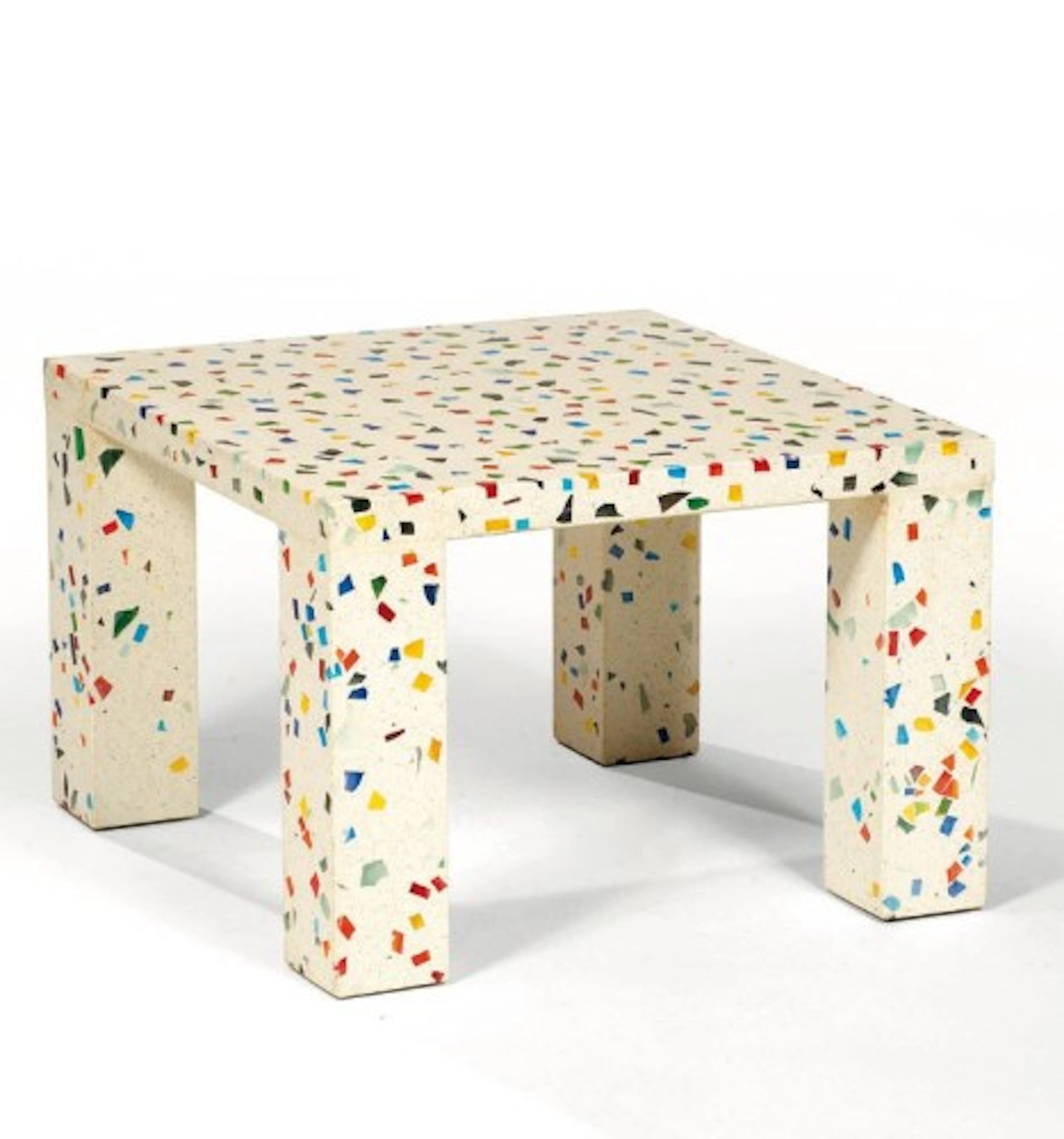 Shiro KURAMATA (1934-1991) Table basse Nara - 1983 Terazzo et morceaux de verre