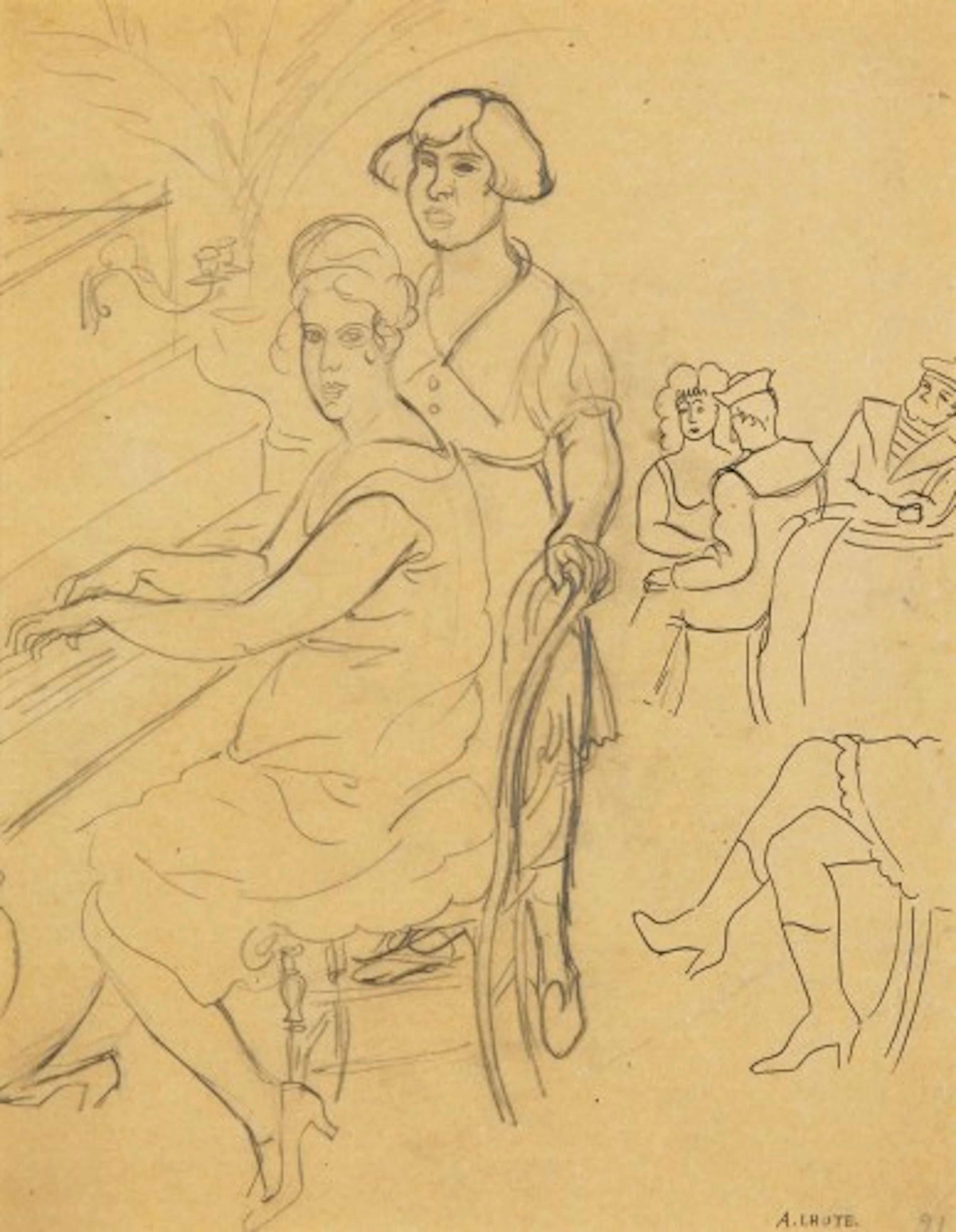 André LHOTE (Bordeaux, 1885 - Paris, 1962) FEMMES AU PIANO, circa 1920