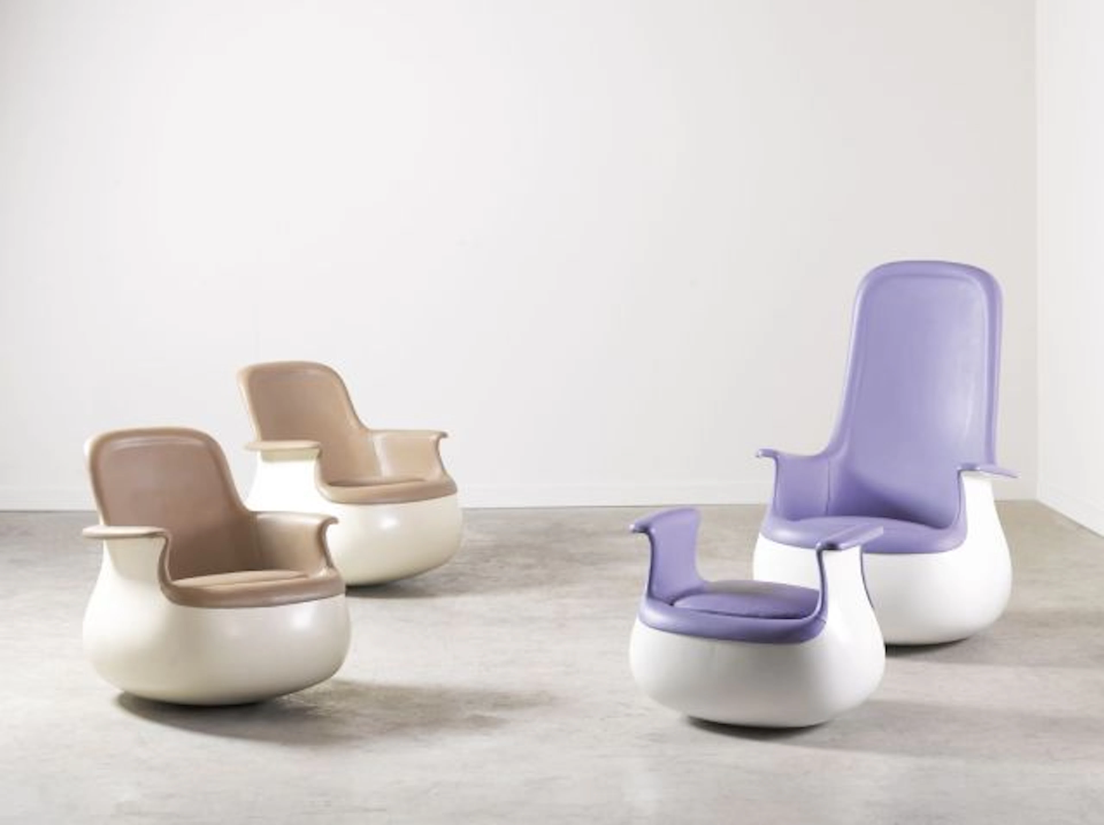 Marc HELD (Né en 1932) Paire de fauteuils "Culbuto" - 1967