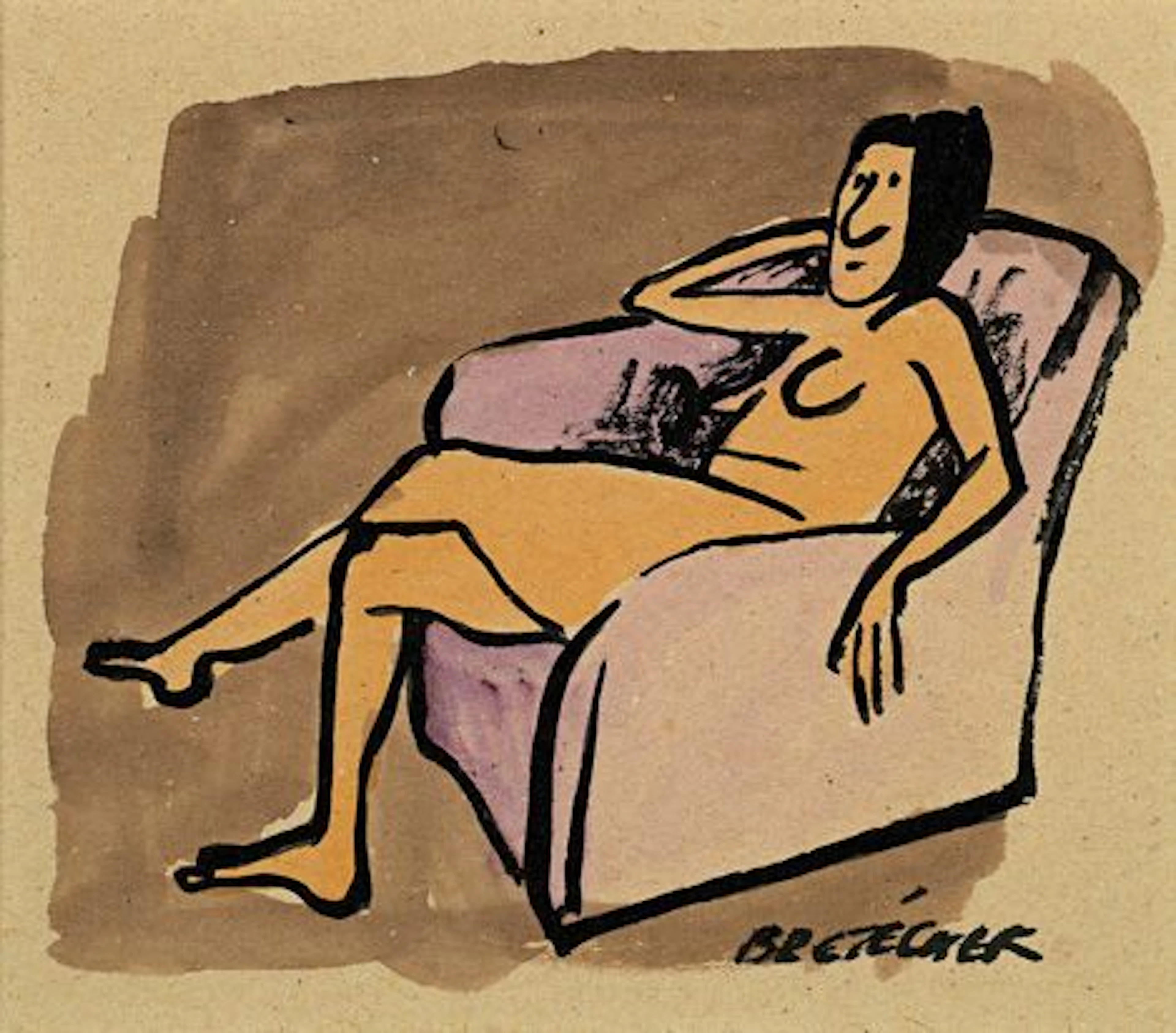 BRETECHER Claire (née en 1940) FEMME ASSISE