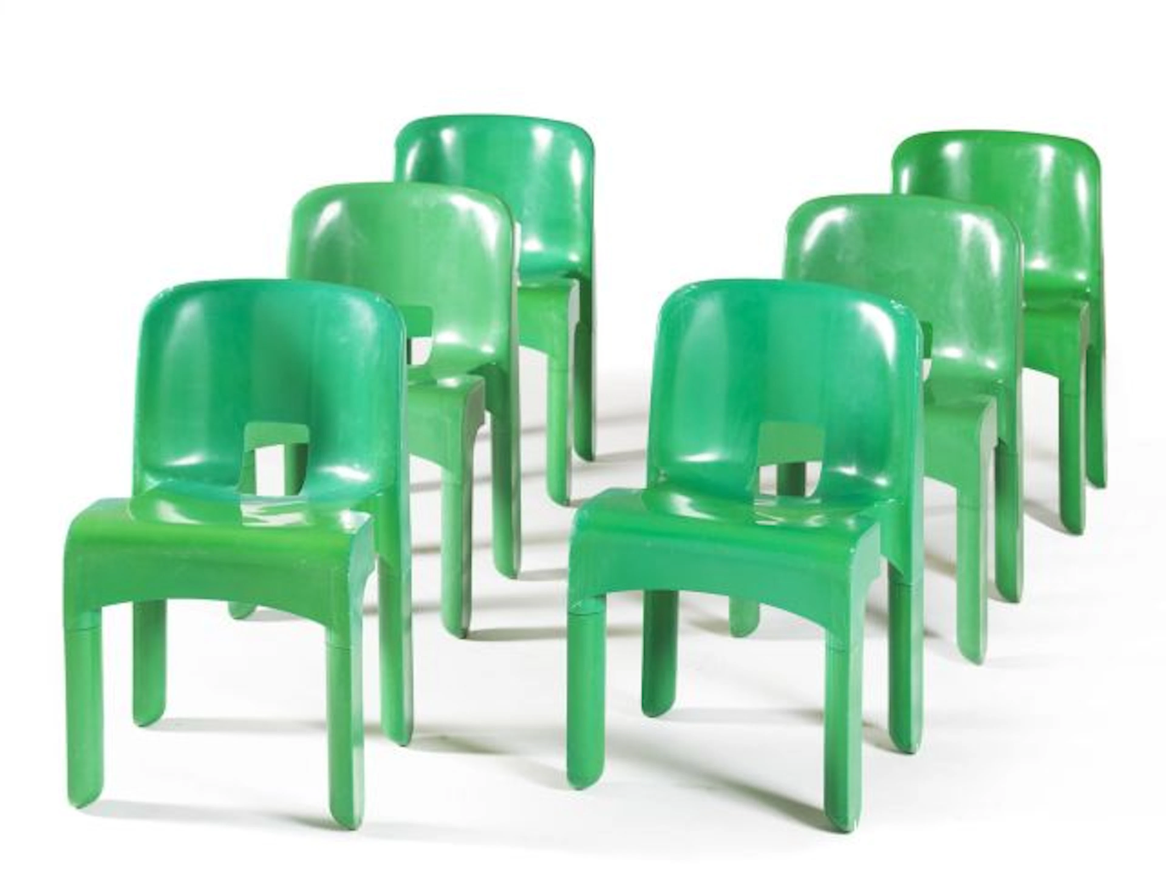 Joe COLOMBO (1930 - 1971) Suite de six chaises "Universal" - création 1965