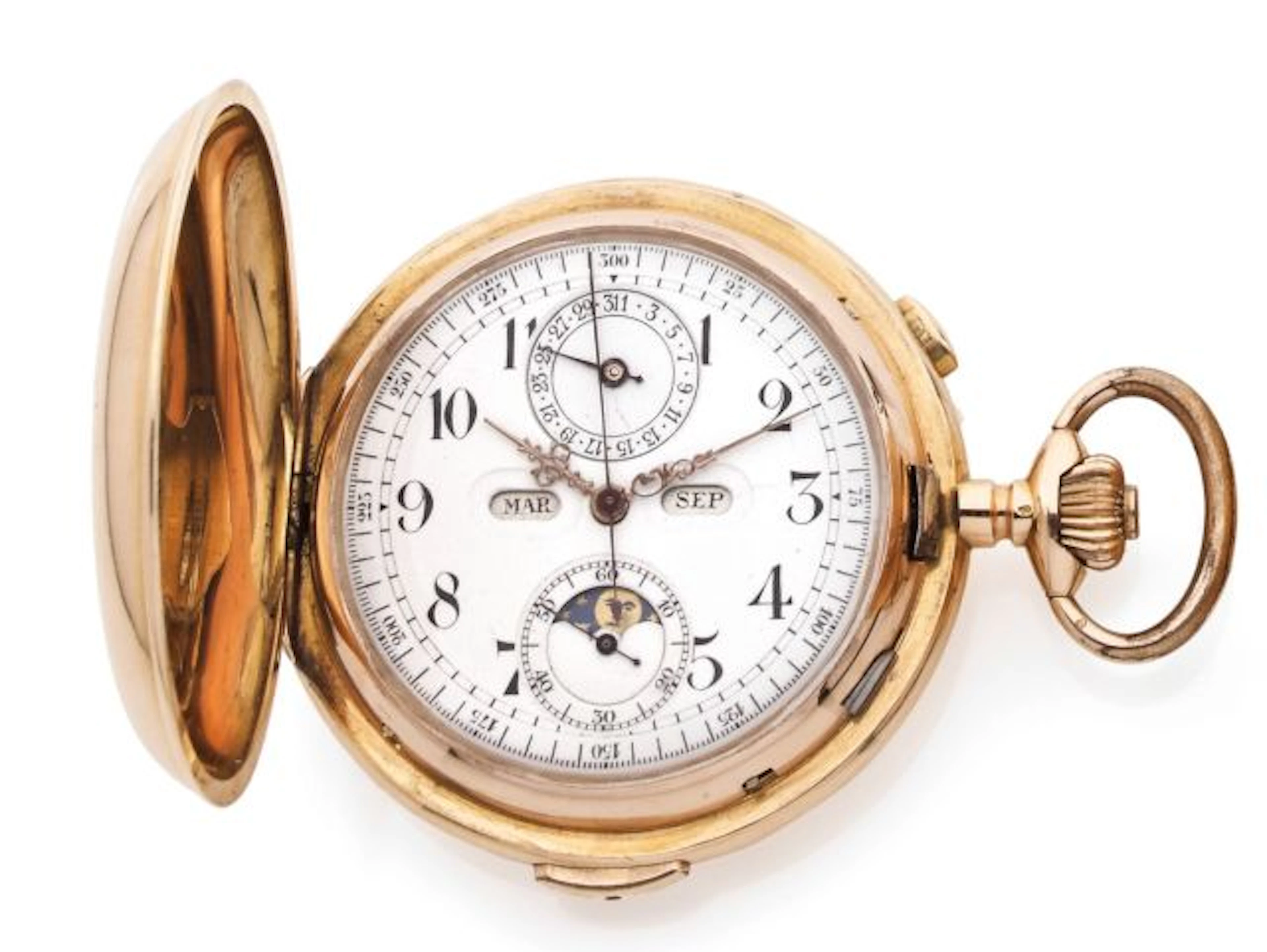 INVICTA Repetition vers 1900. montre de poche savonnette en or rose