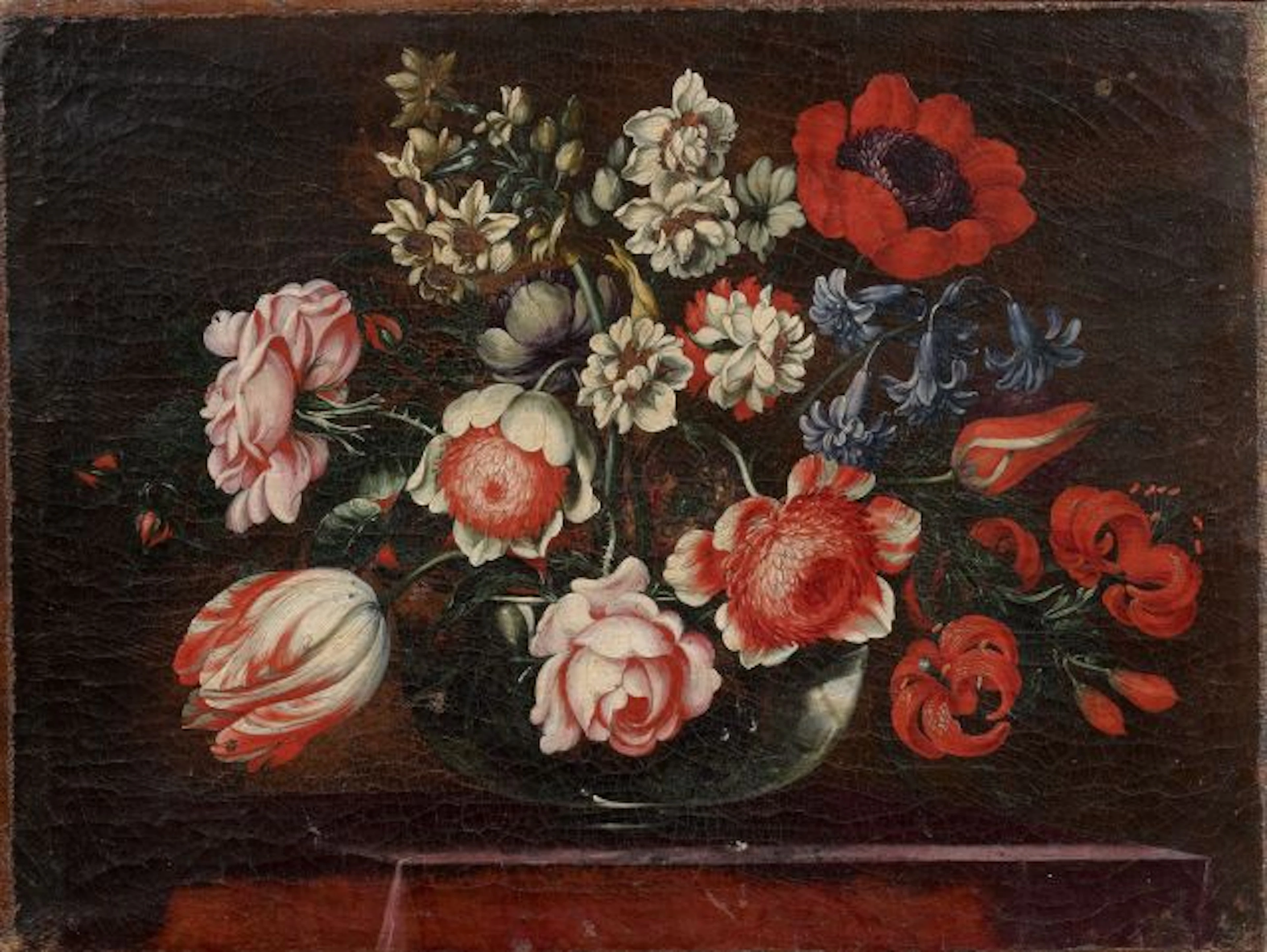 Bartolomeo Ligozzi Florence, 1630 - 1695 Paire de bouquets de fleurs