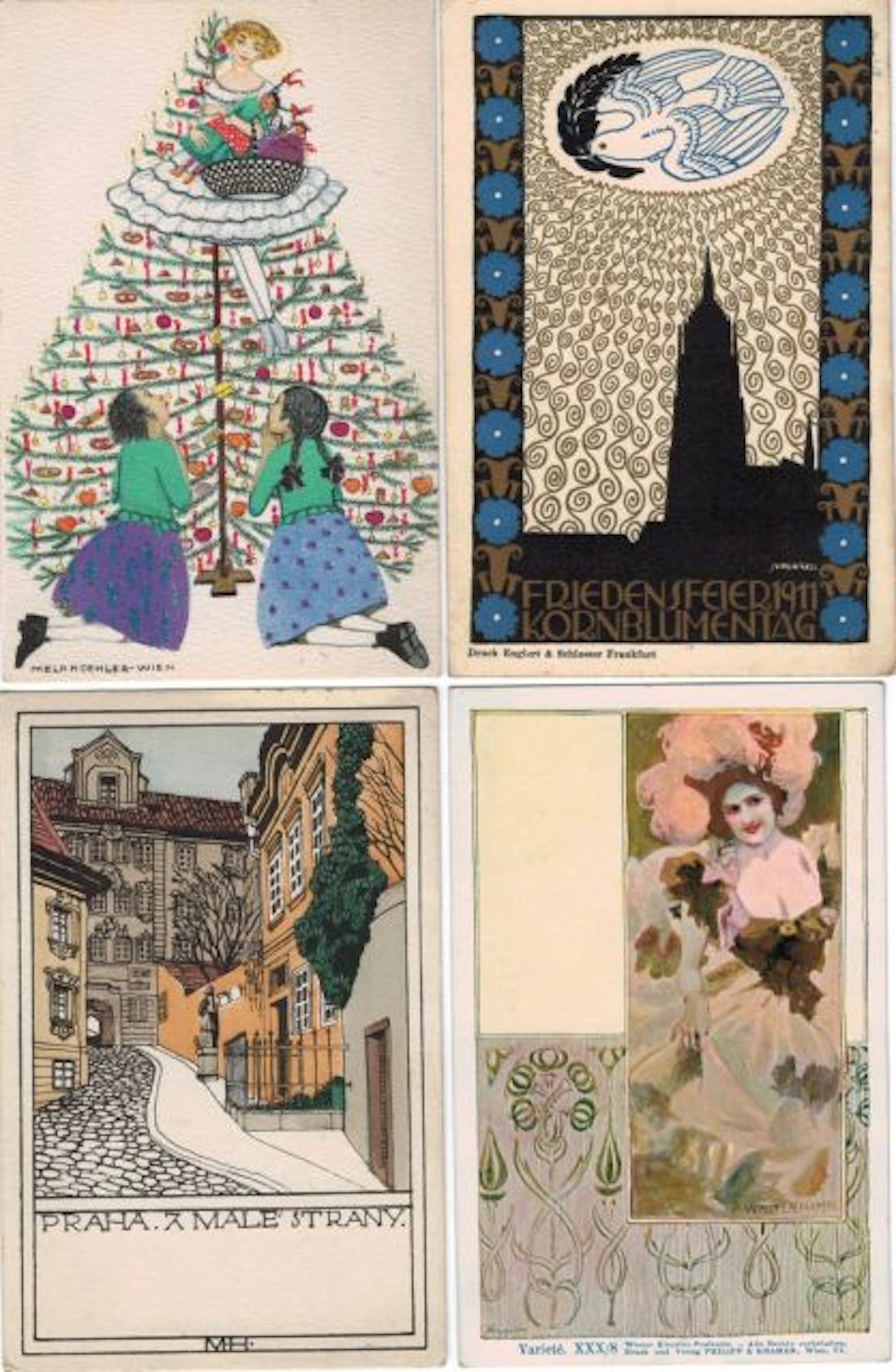 Illustrateurs autrichiens - 32 Cartes postales dont plusieurs appartenant