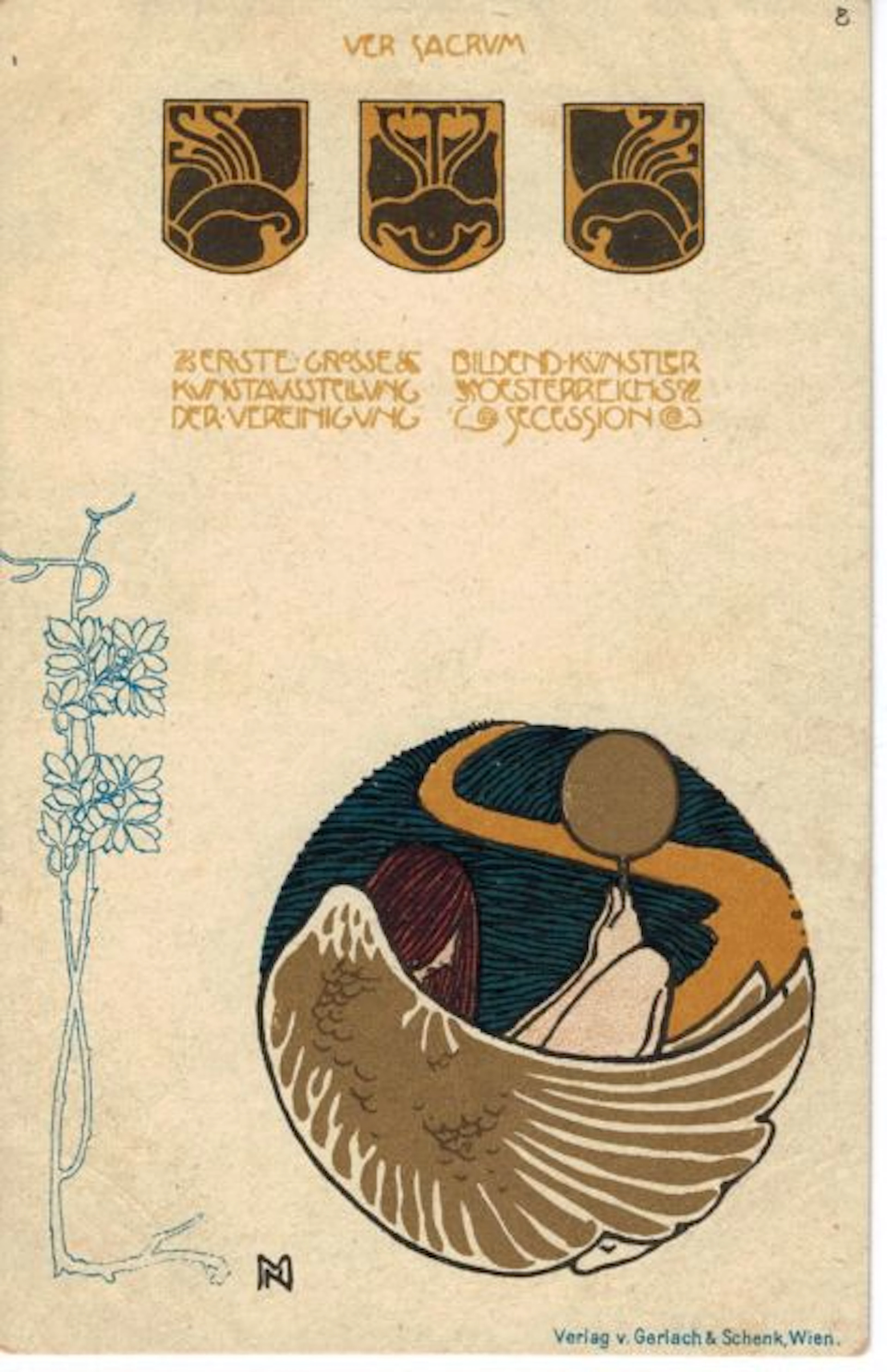 Koloman MOSER - Carte postale de la série ''Ver Sacrum'' pour une