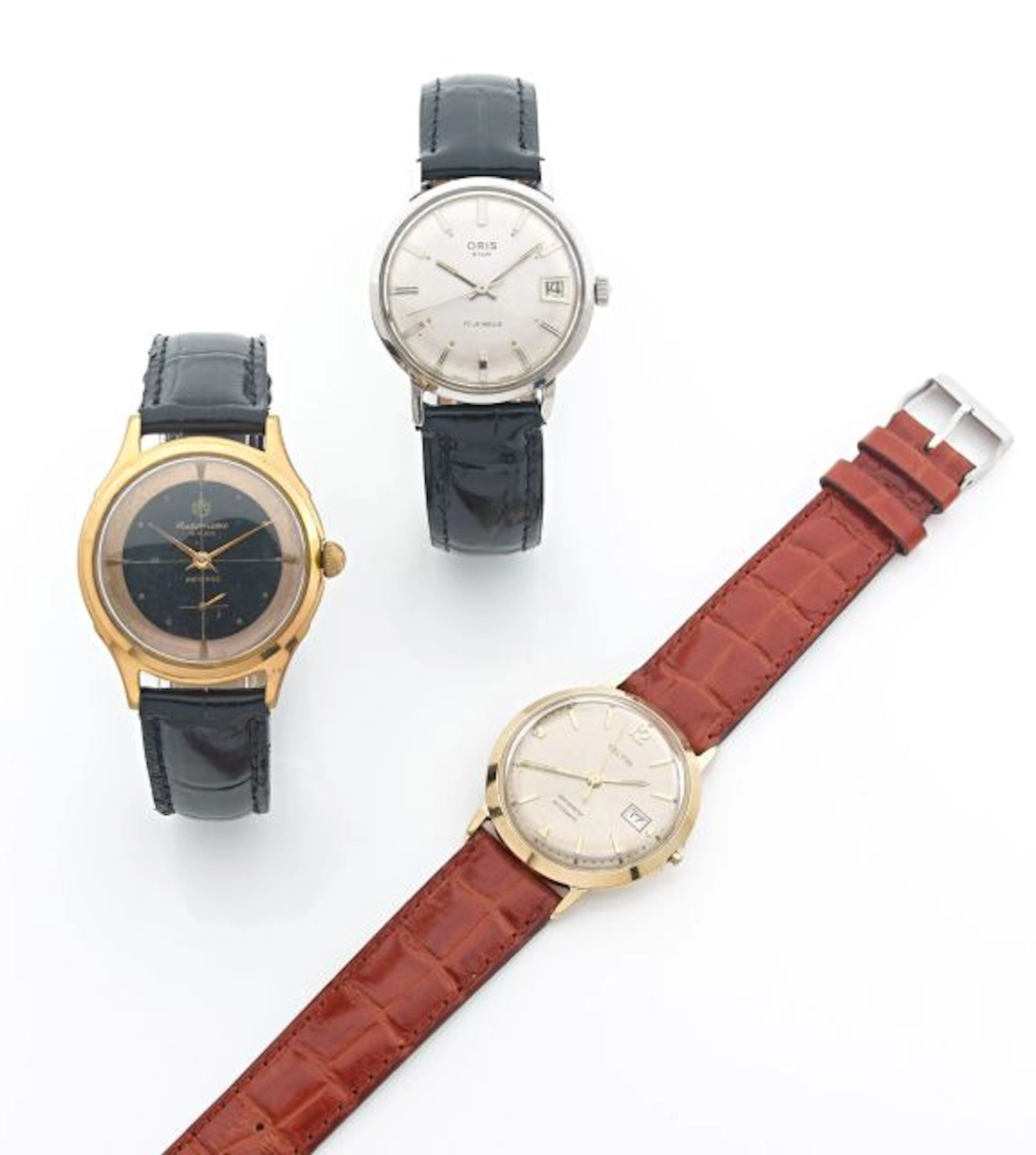 LOT DE TROIS MONTRES BRACELET dont une Oris en acier mouvement mécanique