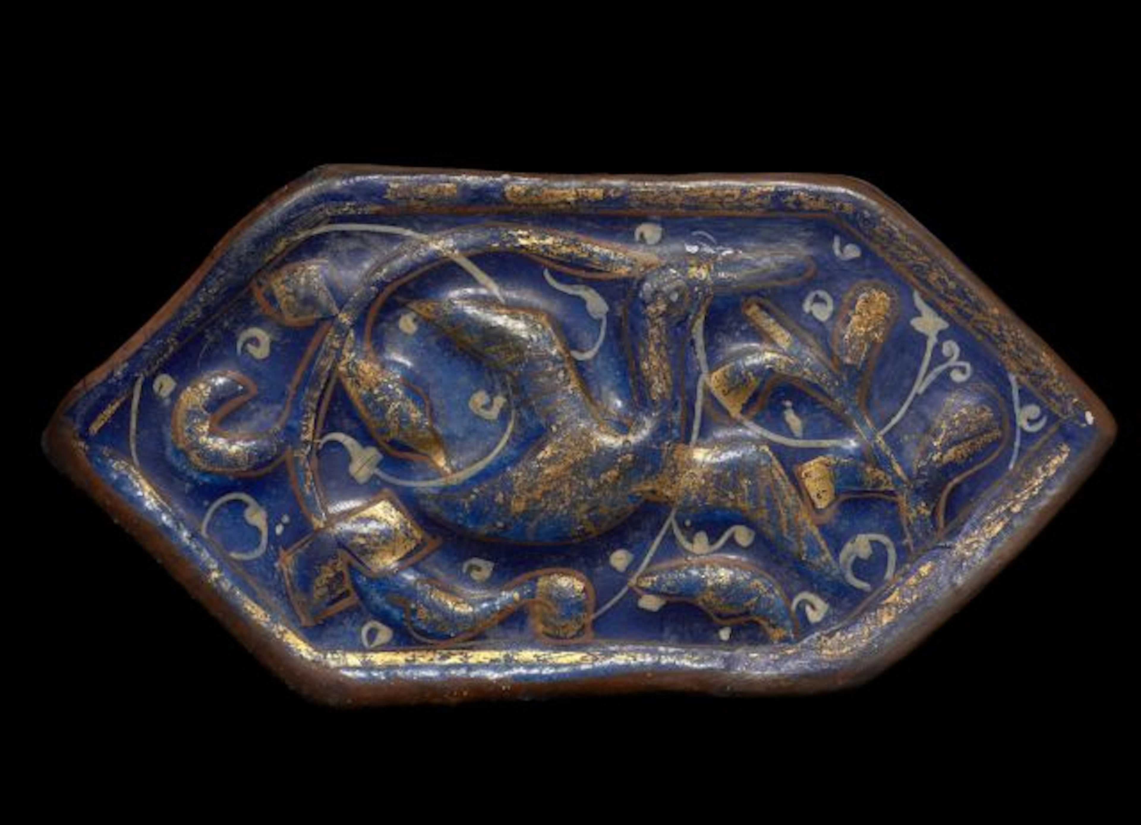 CARREAU LADJVARDINA AU CANARD, KASHAN, ART IL-KHANIDE, DEUXIÈME MOITIÉ