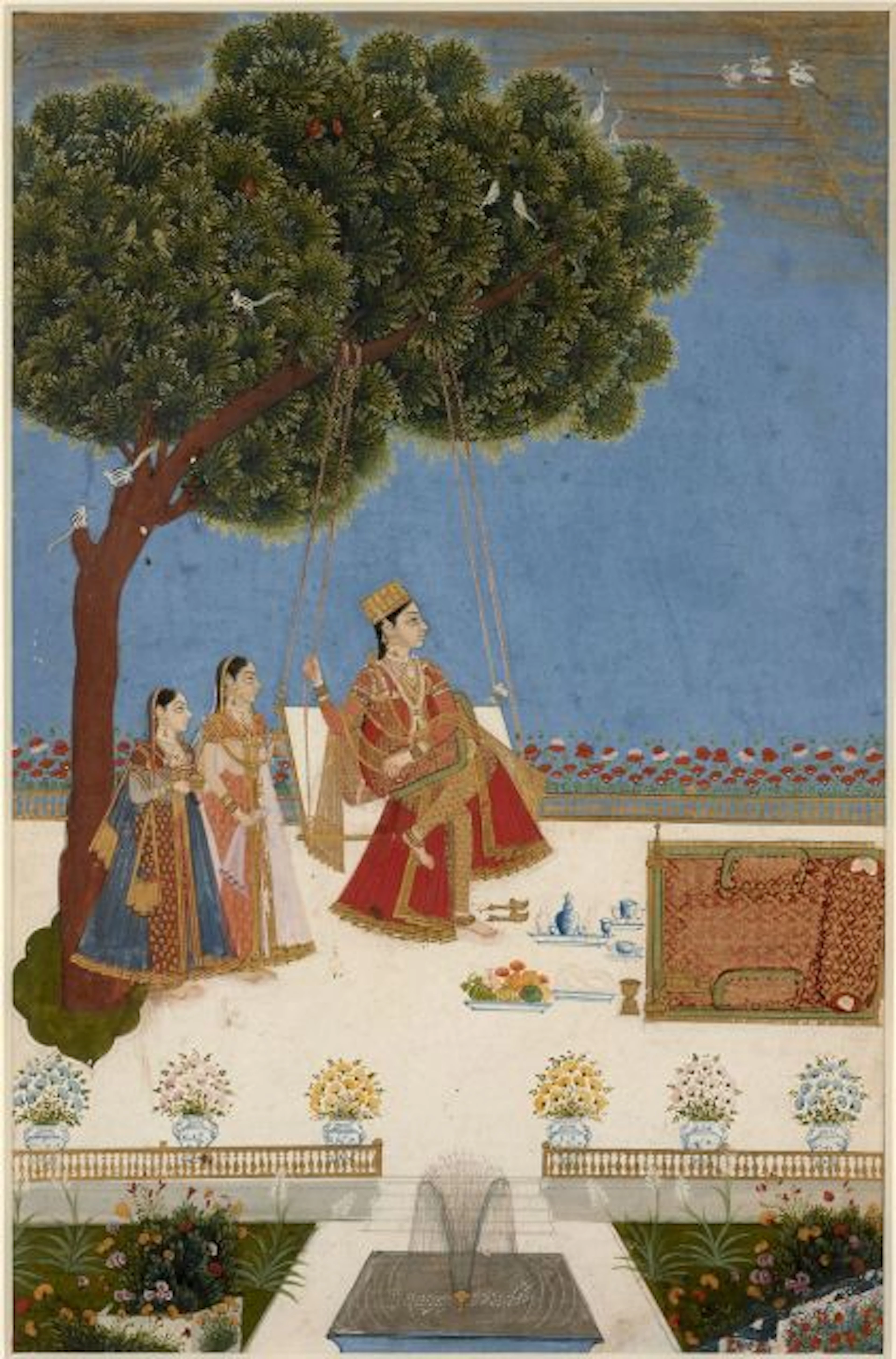 PRINCESSE SUR UNE BALANÇOIRE, ÉCOLE D'HYDERABAD, VERS 1760