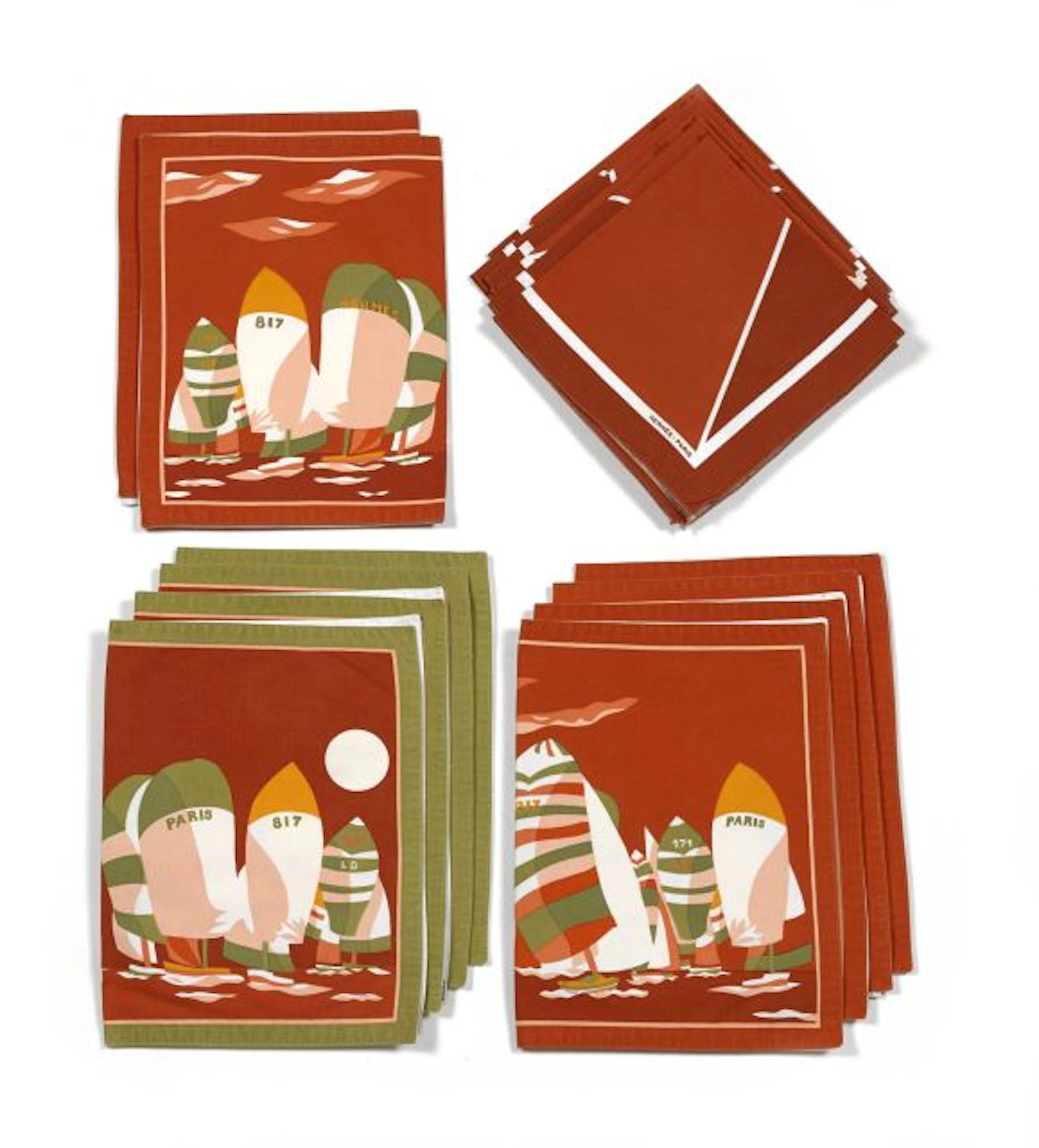 HERMES Paris made in france Jolie ensemble comprenant 10 sets de table