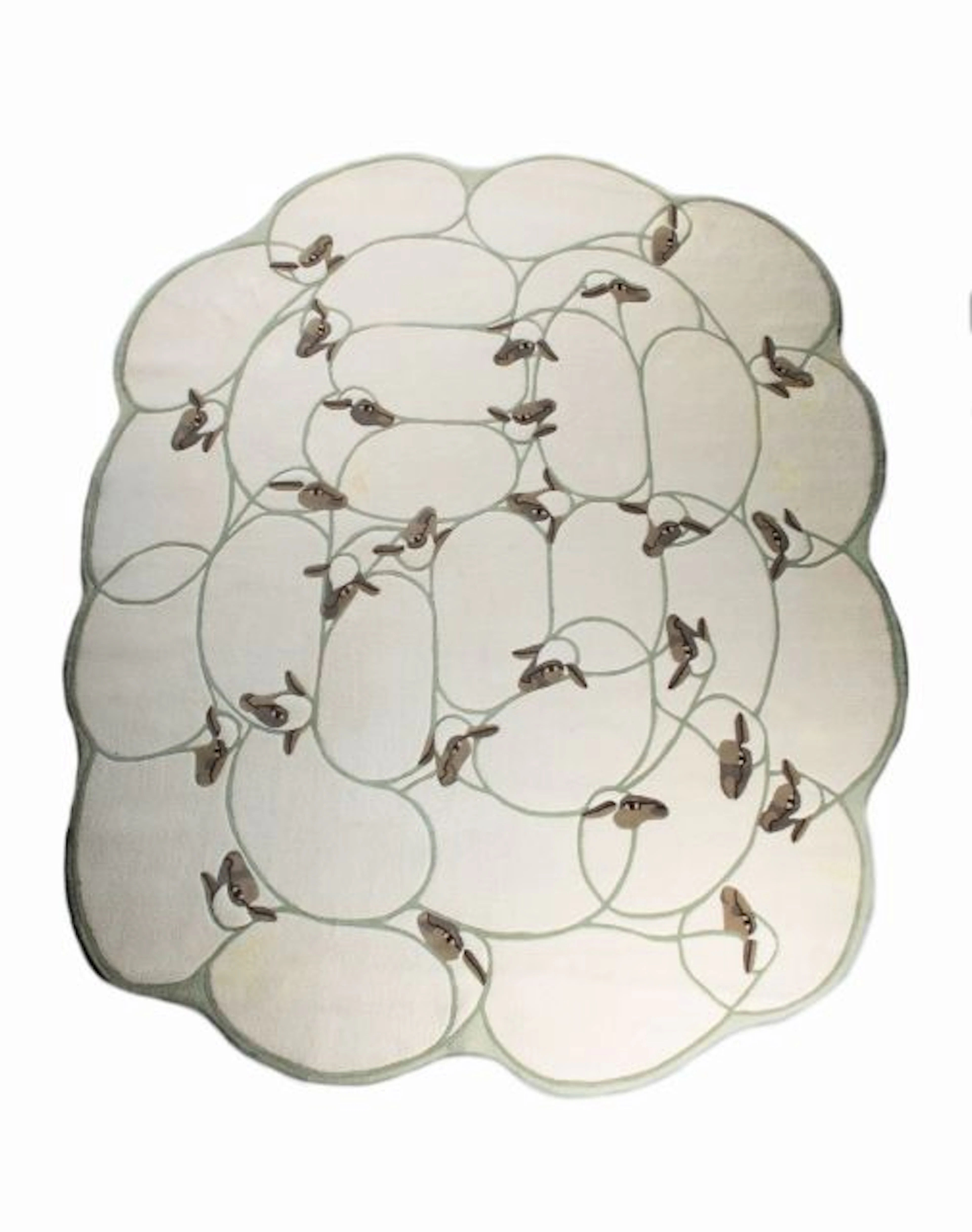 François Xavier LALANNE (1927-2008) Tapis dit "Grand troupeau" - 1985