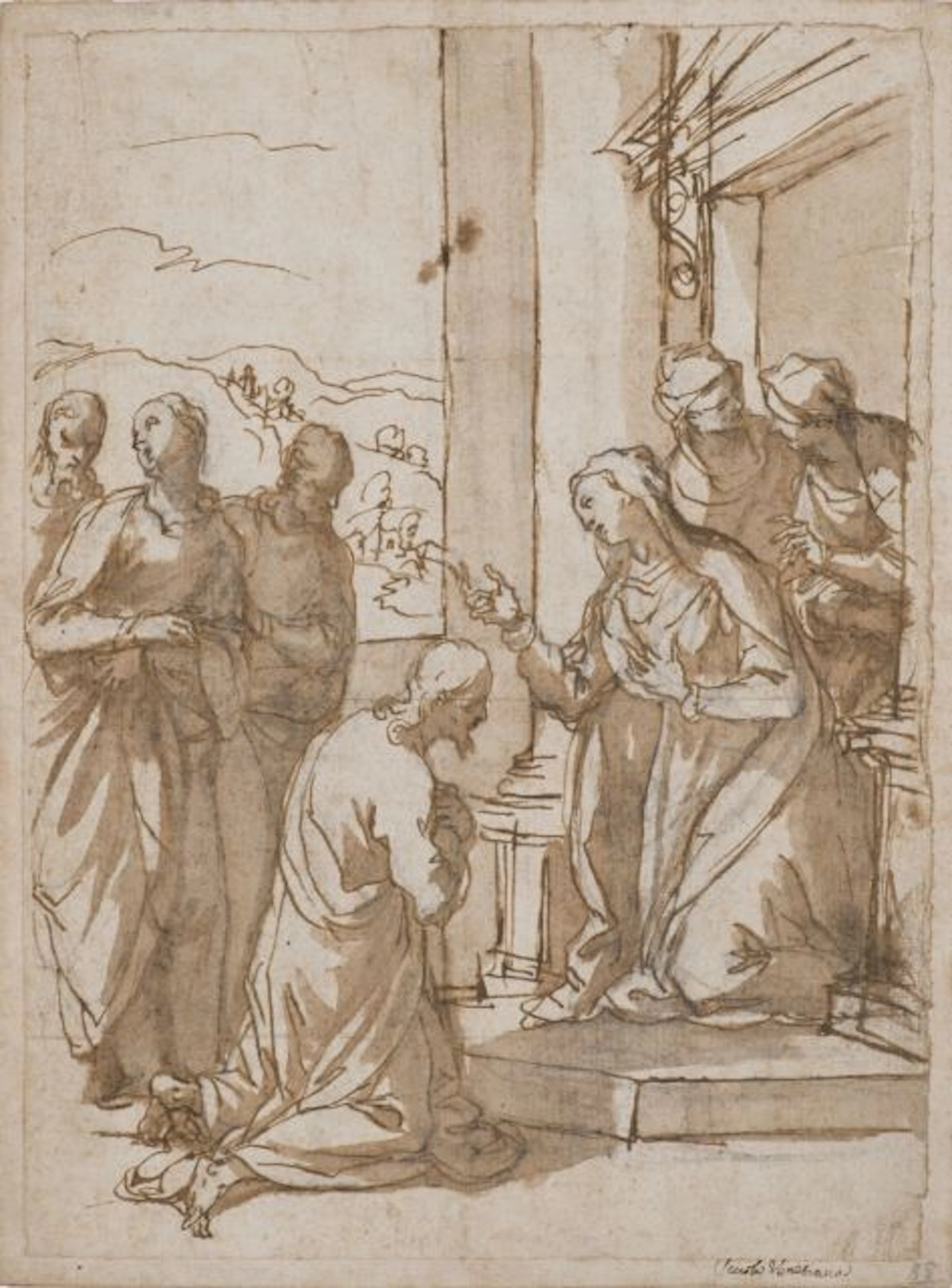 Alessandro Maganza Vicence, 1556 - 1630 Le Christ recevant la bénédiction