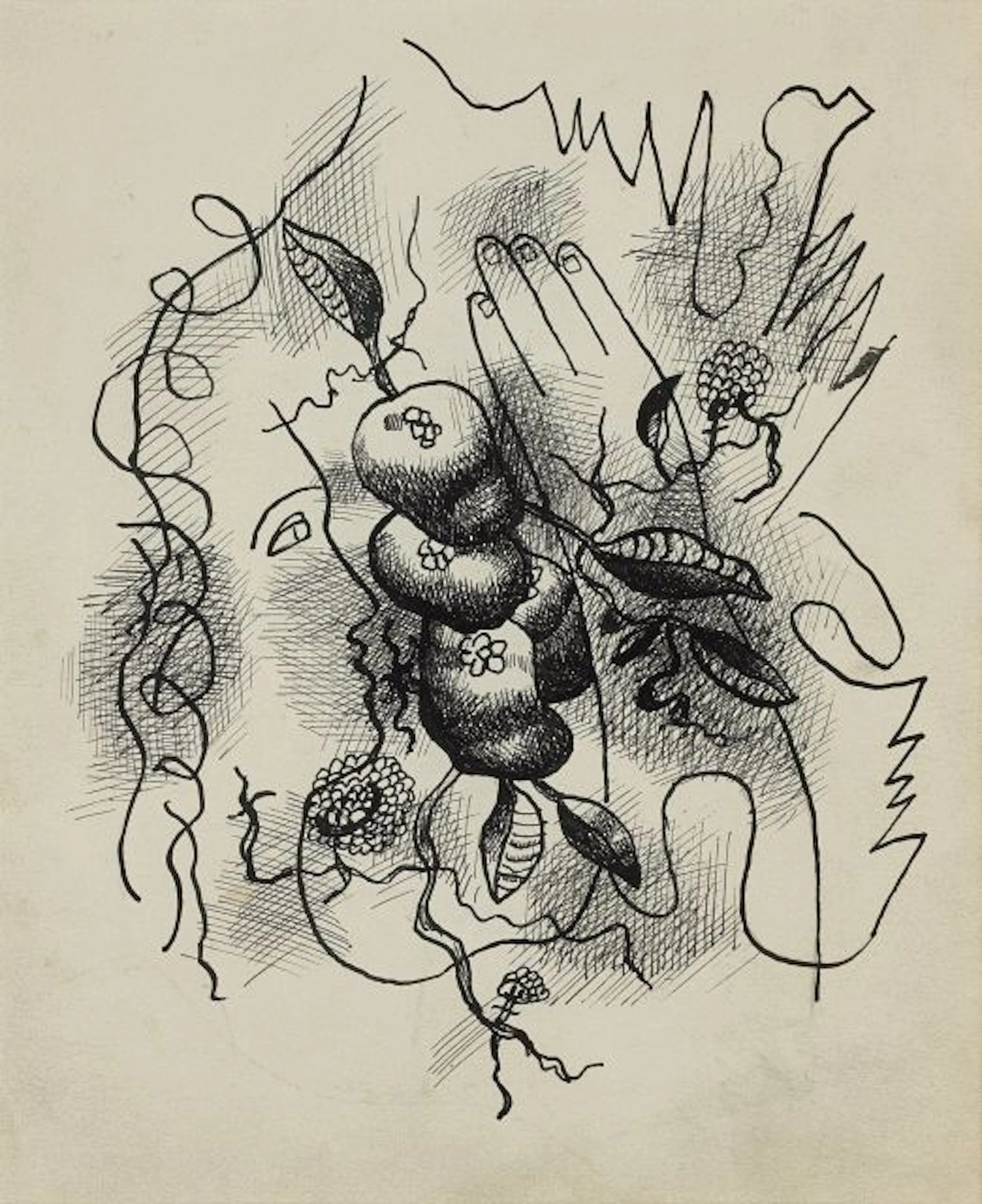 Fernand LEGER 1881 - 1955 COMPOSITION AU PROFIL ET A LA MAIN - Circa 1941-1942