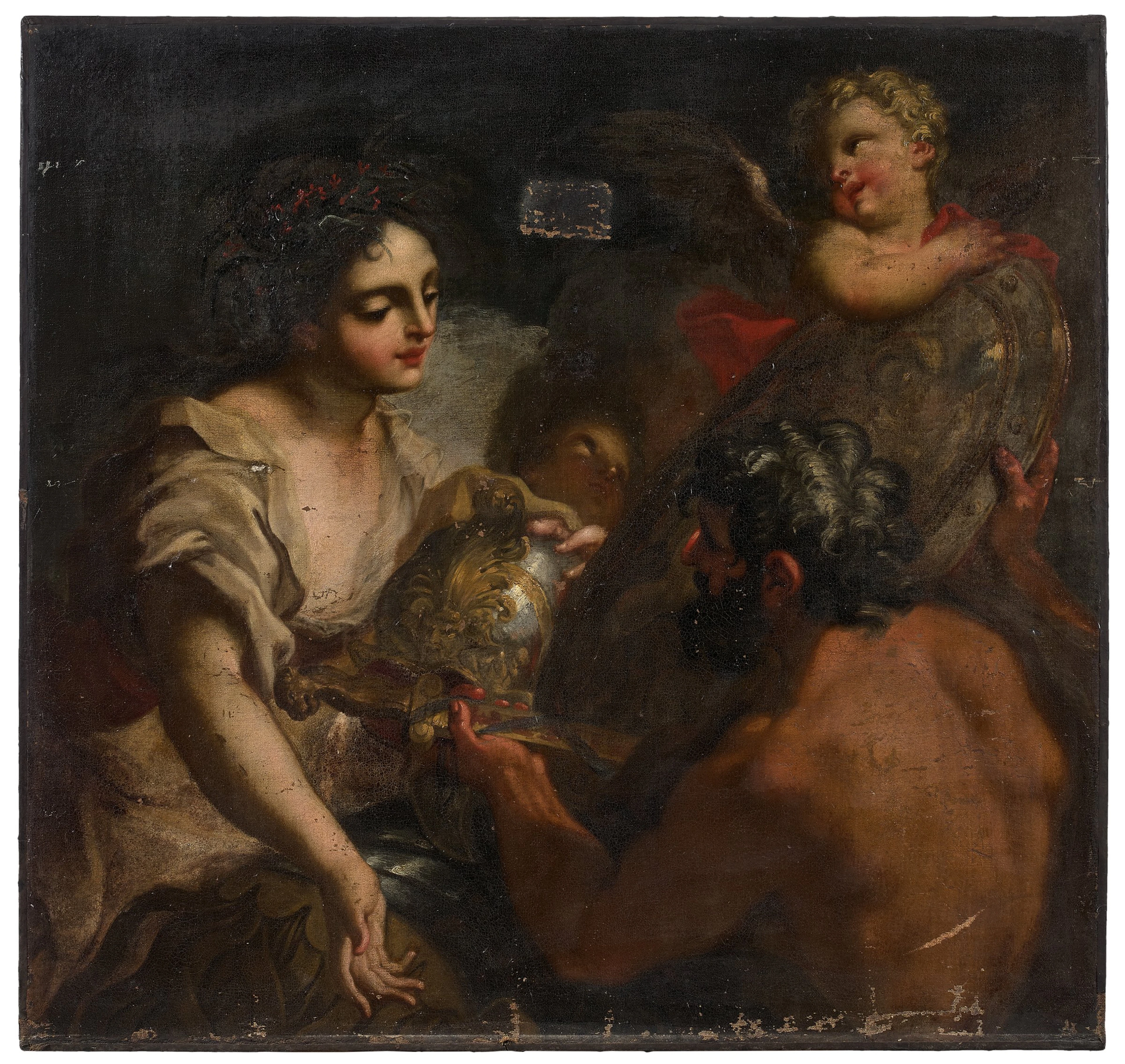 Attribué à Antonio Balestra Vérone, 1666 - 1740 Vulcain remettant