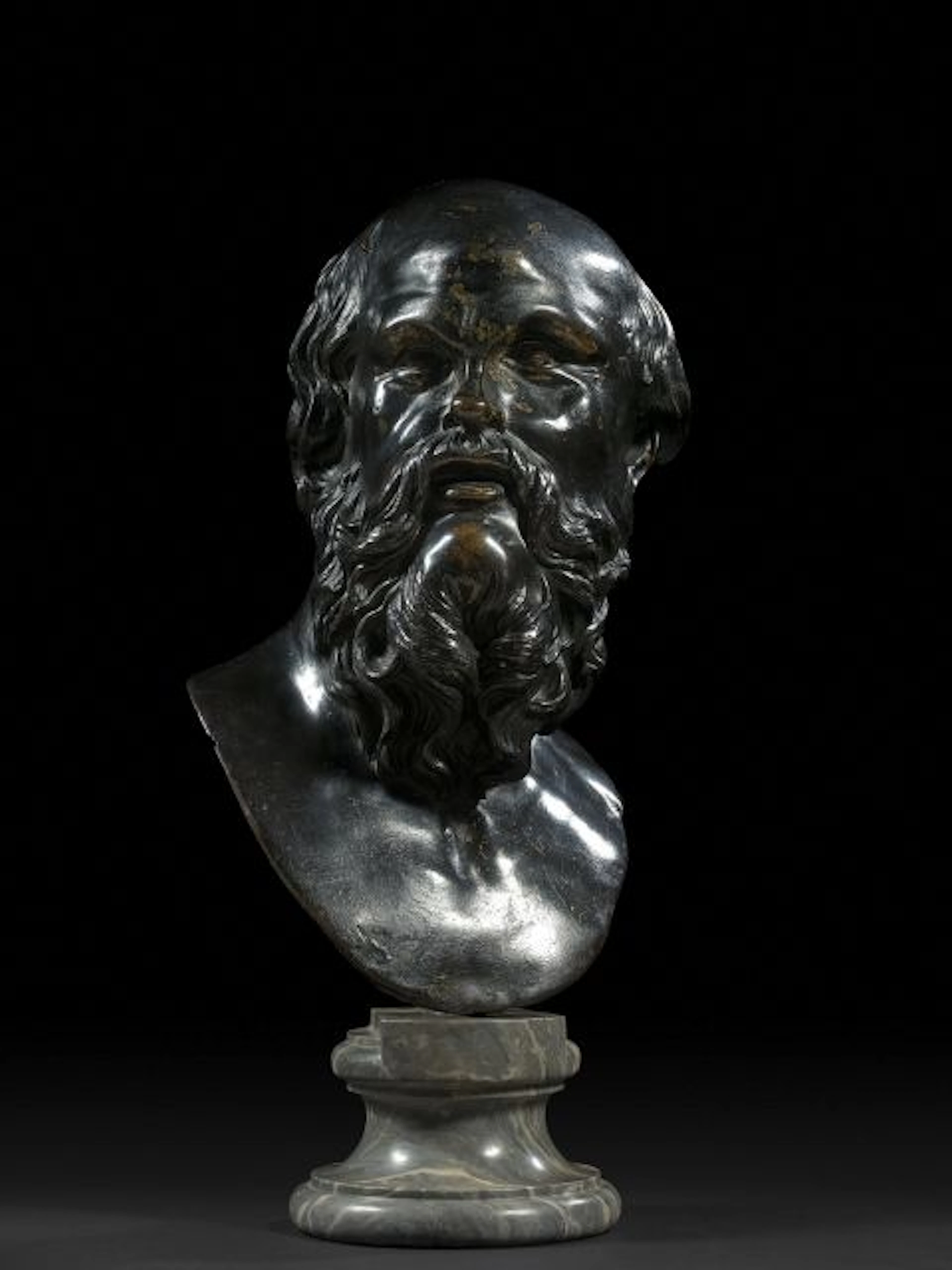 Ecole italienne de la seconde moitié du XVIIe siècle Buste de Socrate