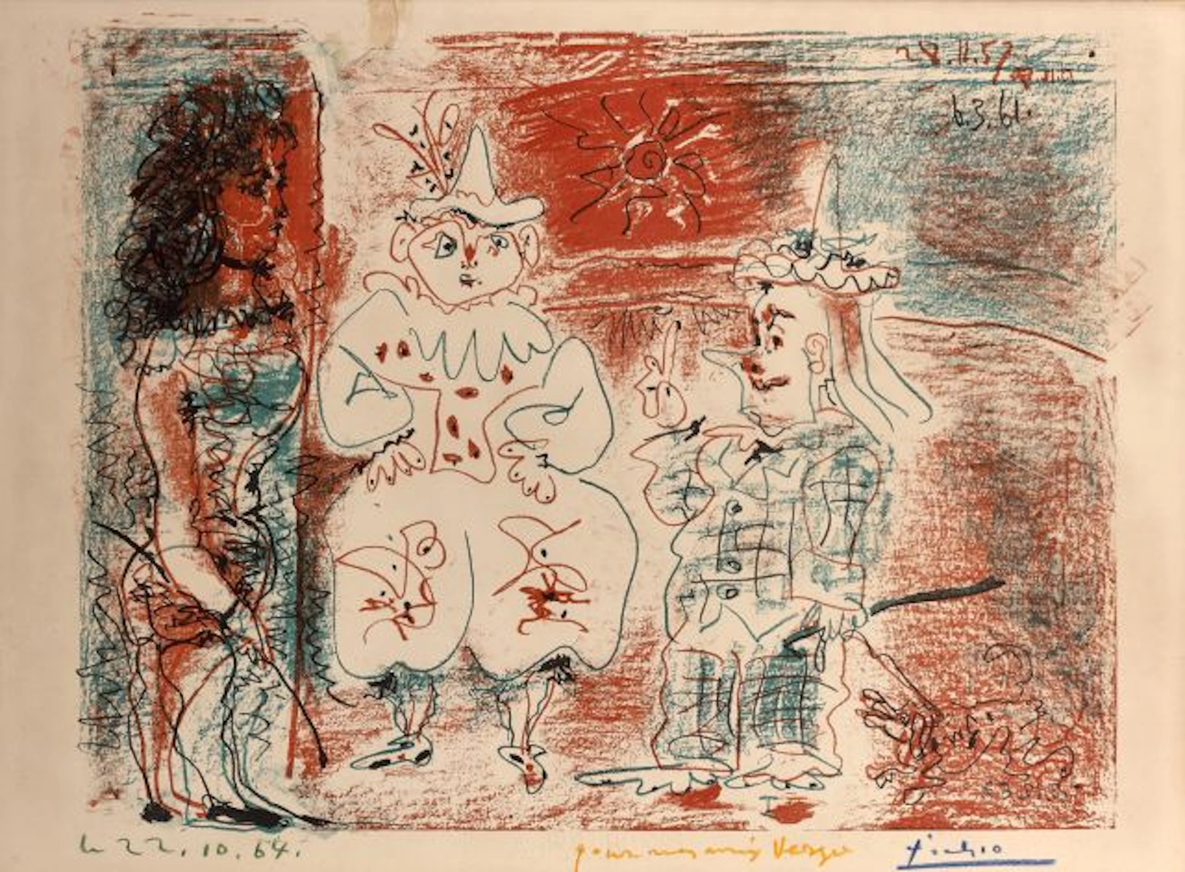 Pablo PICASSO 1881 - 1973 L'écuyère et les clowns - 1961