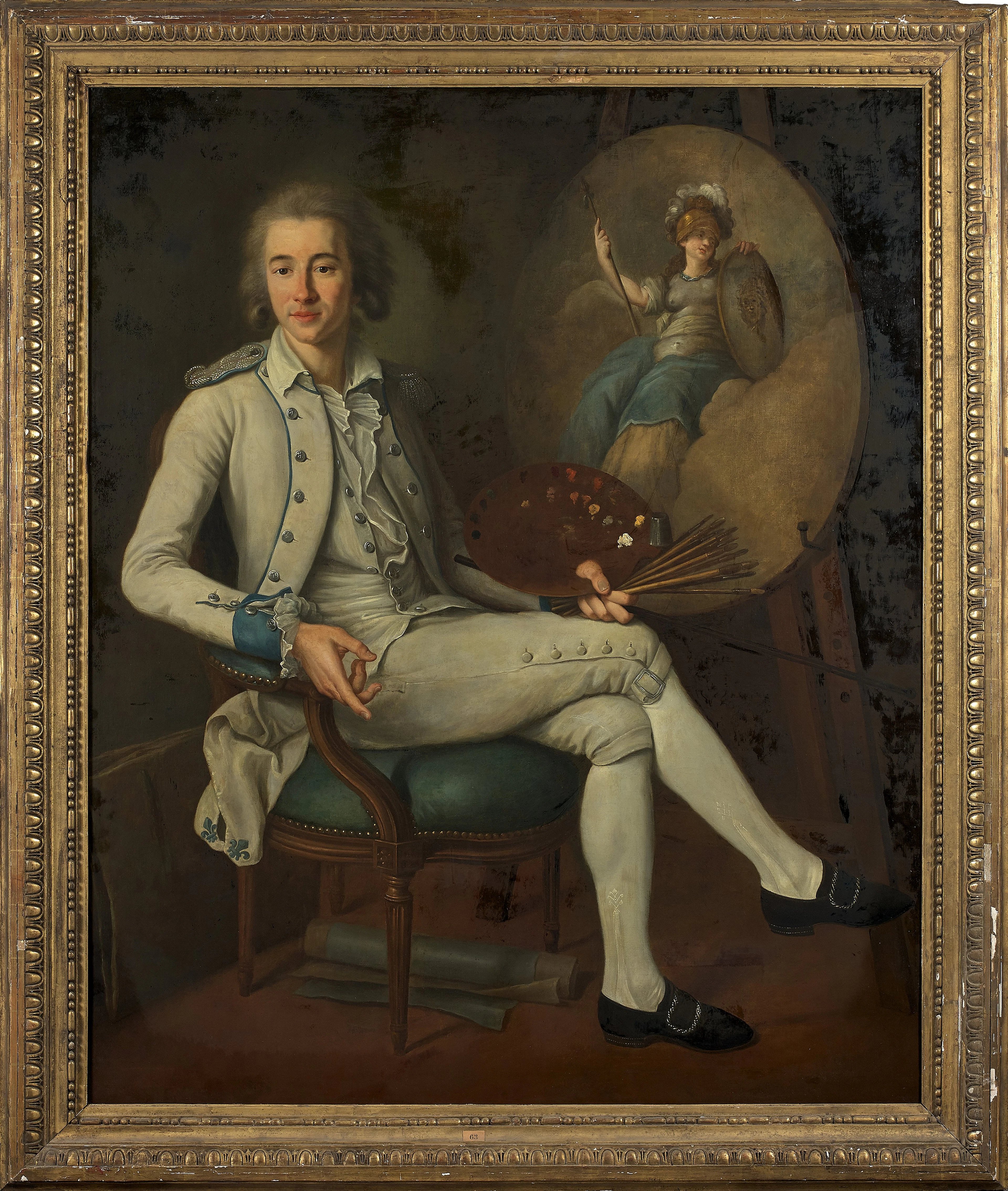 Ecole française du XVIIIe siècle Portrait d'un peintre à son chevalet