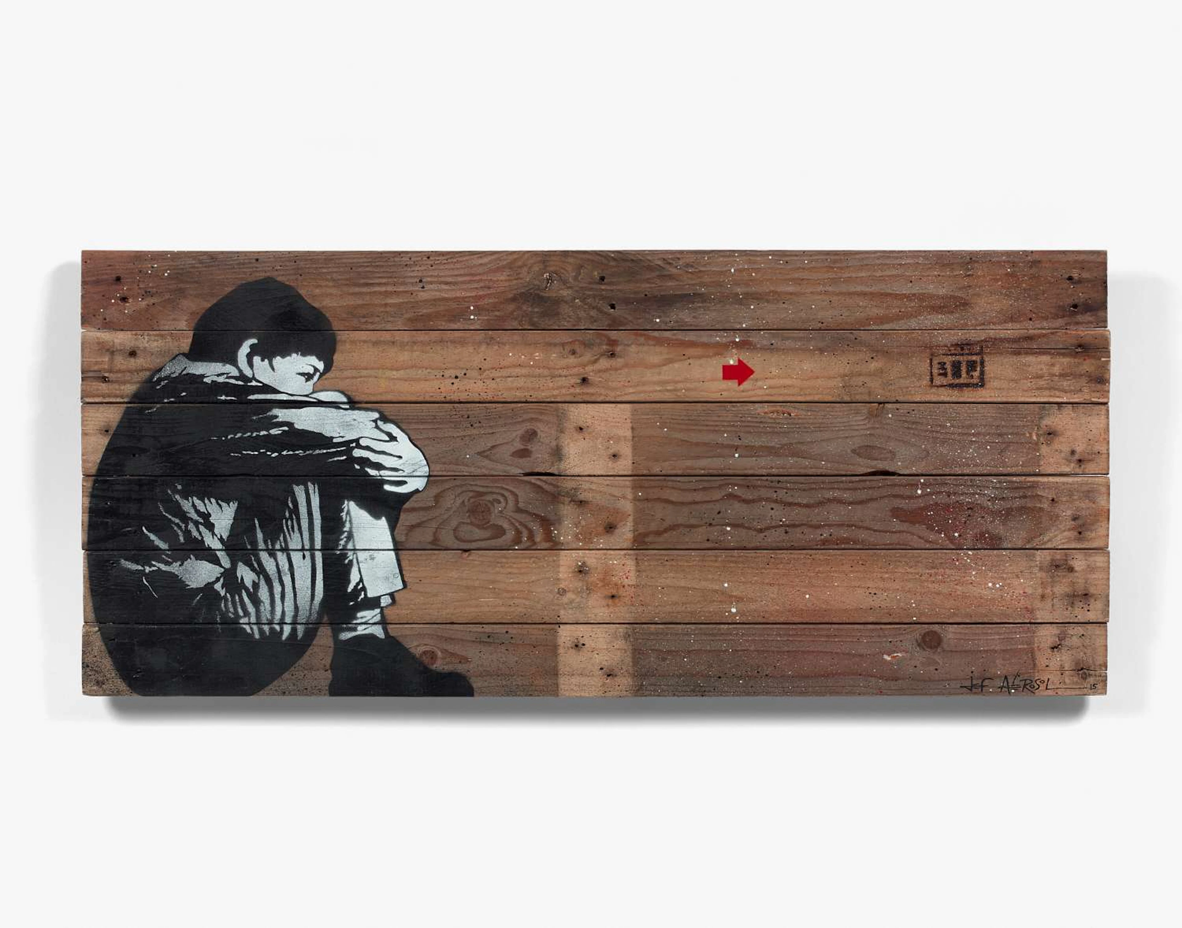 Jef AEROSOL (Français - Né en 1957) Sitting kid - 2015...