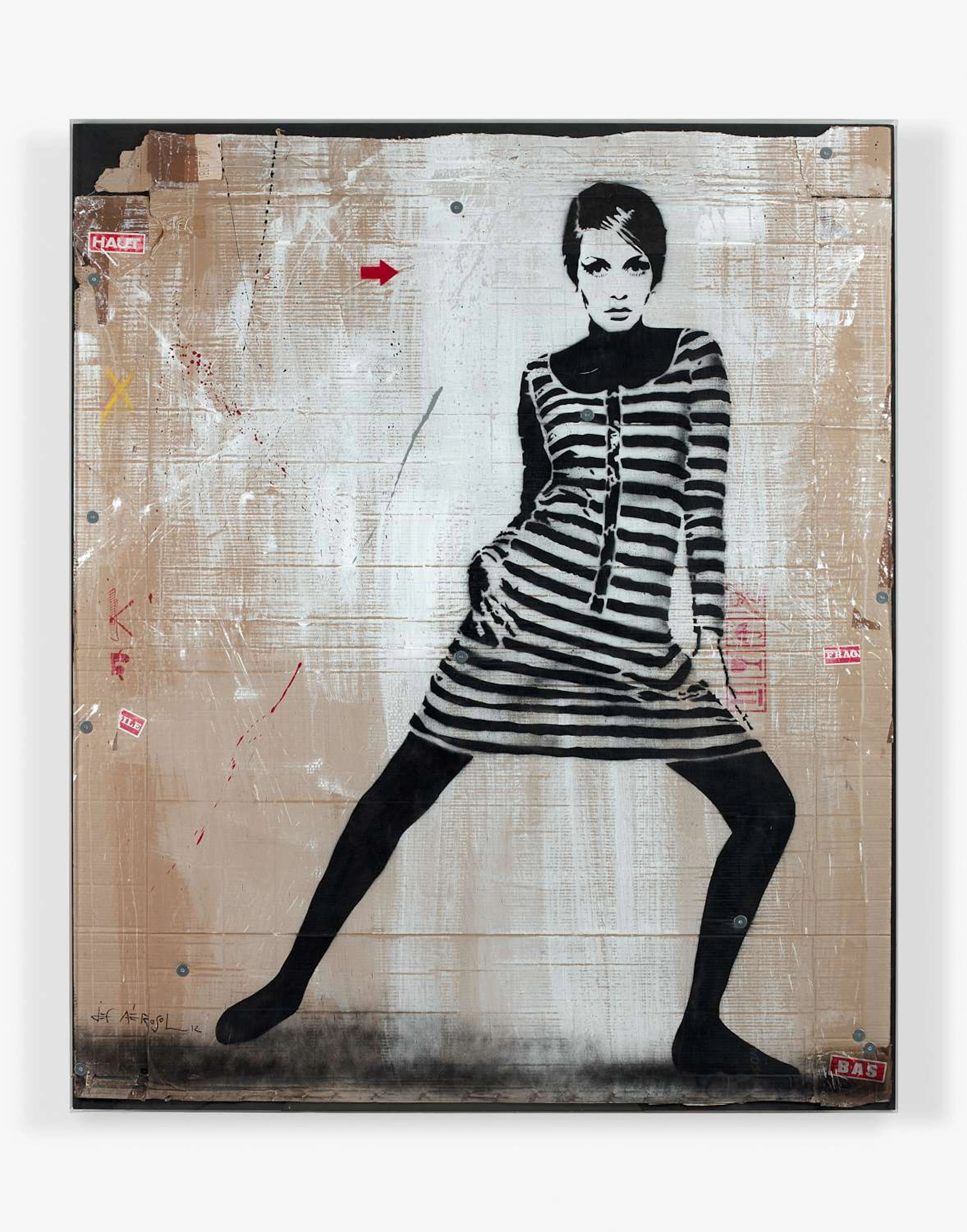 JEF AEROSOL (Français - Né en 1957) Twiggy - 2012 Pochoir