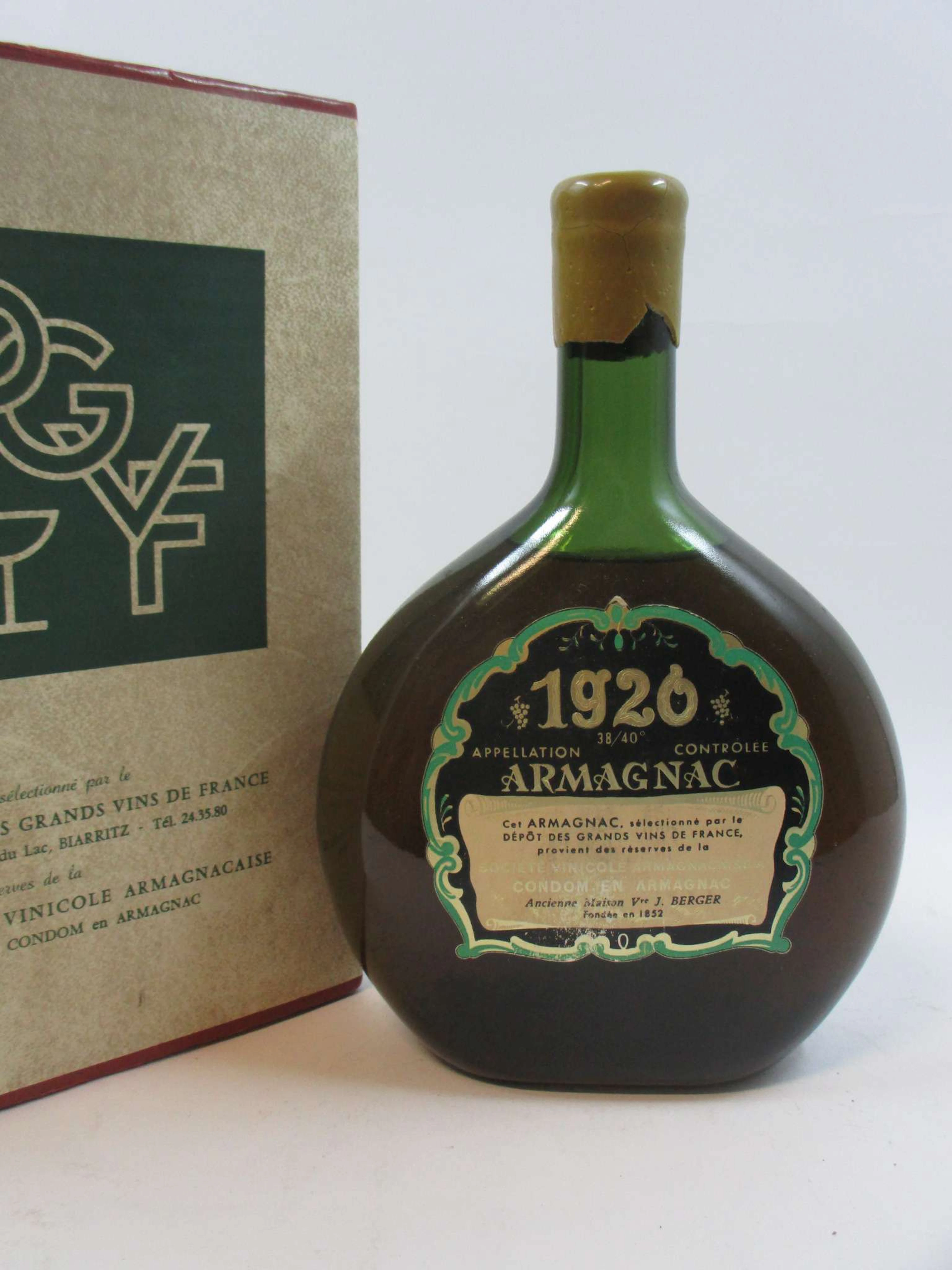 1 bouteille ARMAGNAC 1920 Sélection par le Dépôt des...