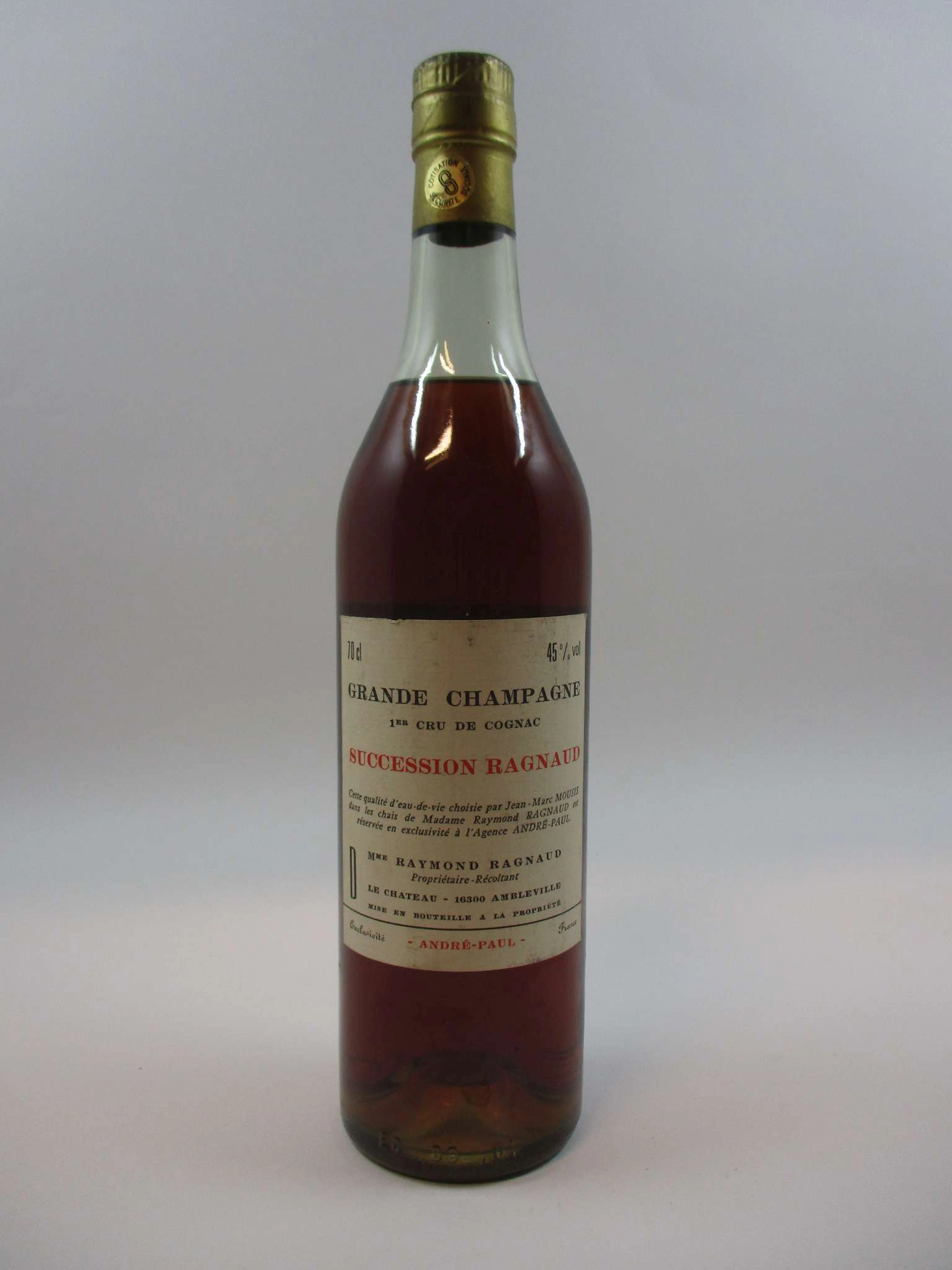 1 bouteille COGNAC RAGNAUD Grande Champagne