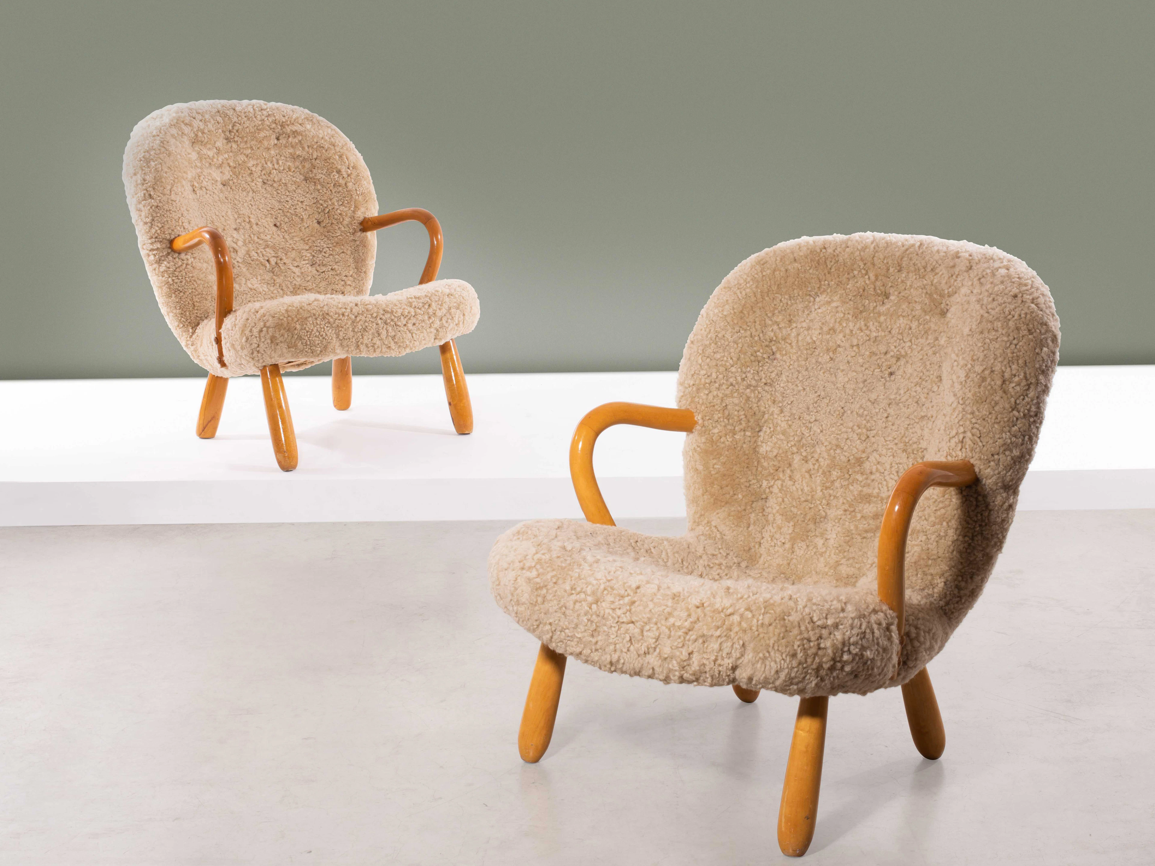 Philip ARCTANDER 1916-1994 Paire de fauteuils dits "Clam"...