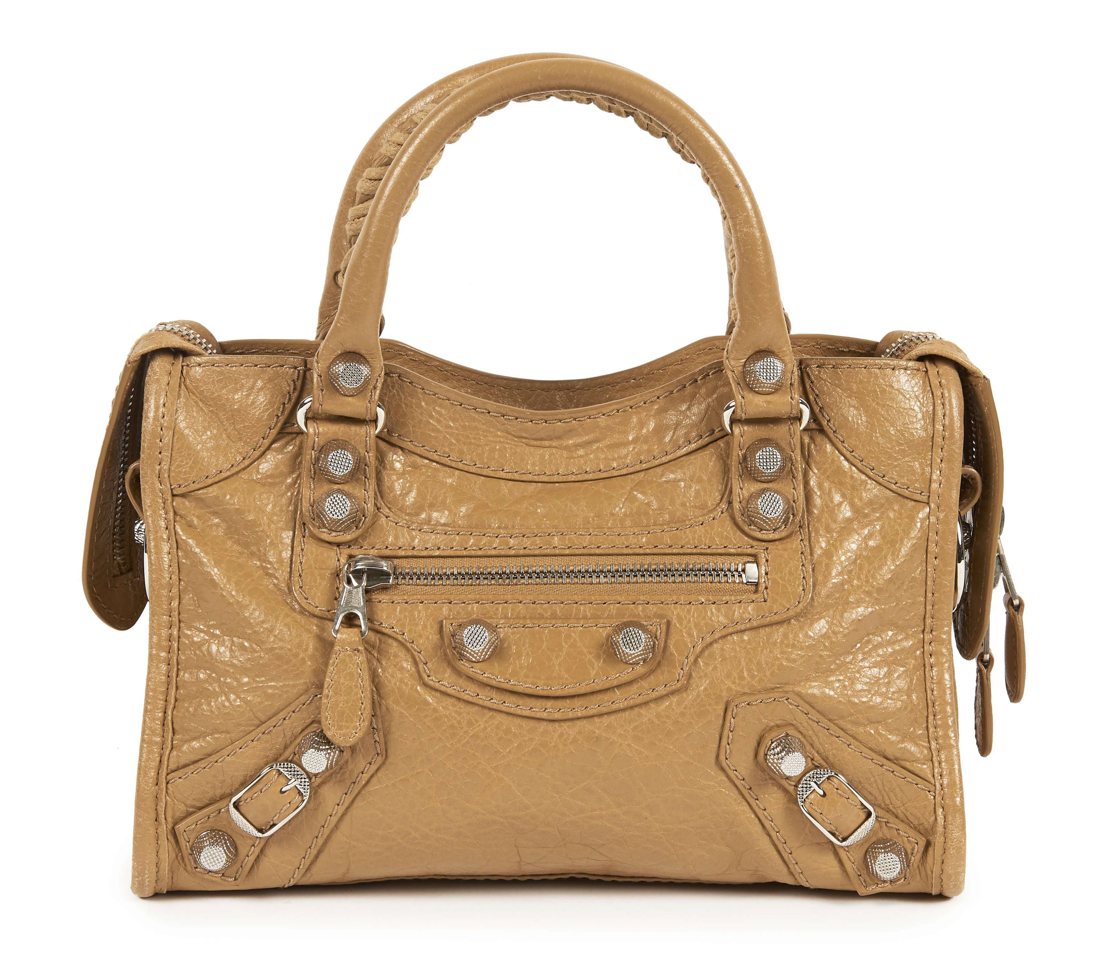 BALENCIAGA SAC "Giant 12 Mini" en cuir vieilli sable