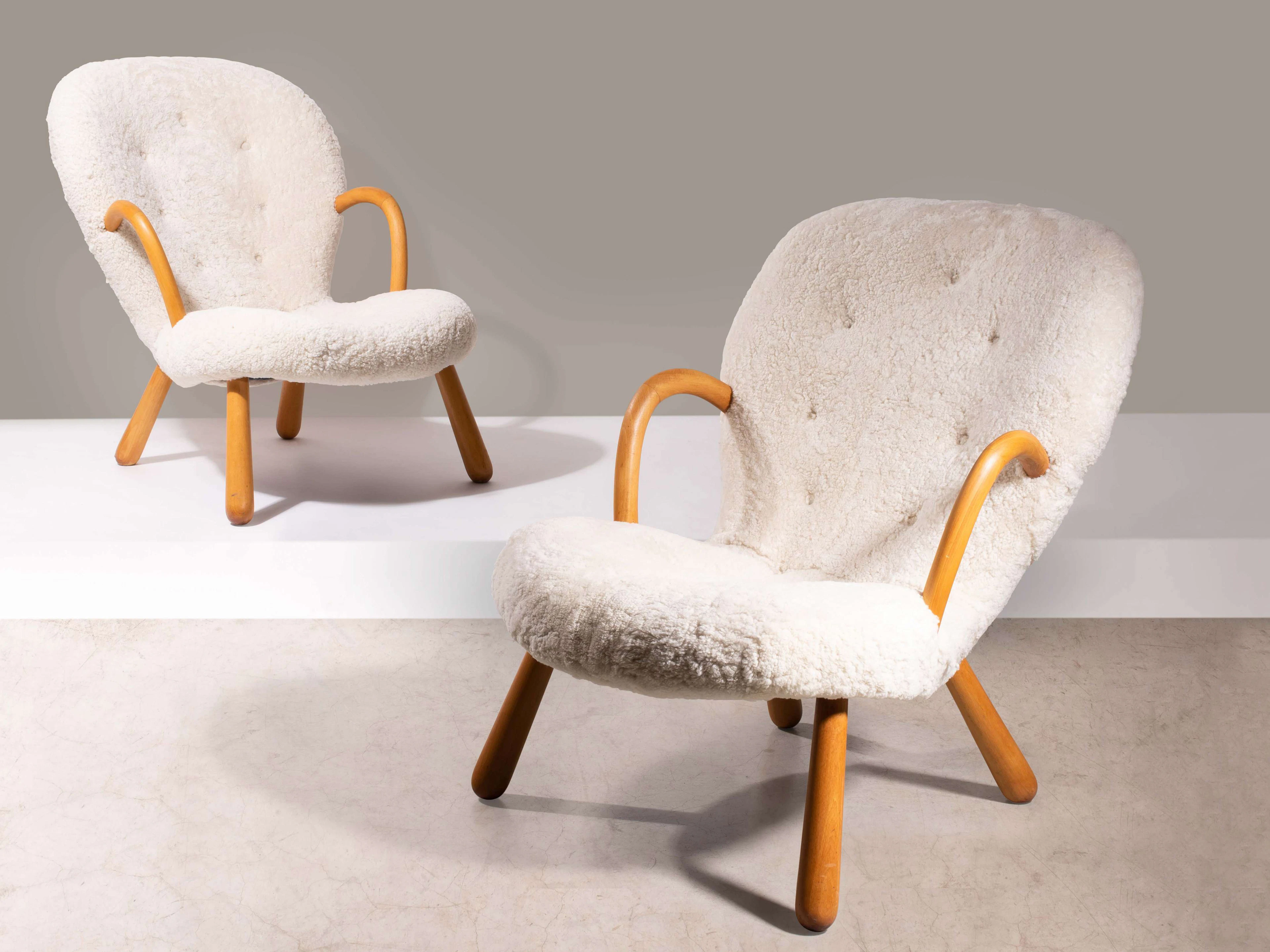 Philip ARCTANDER 1916-1994 Paire de fauteuils dits "Clam"...