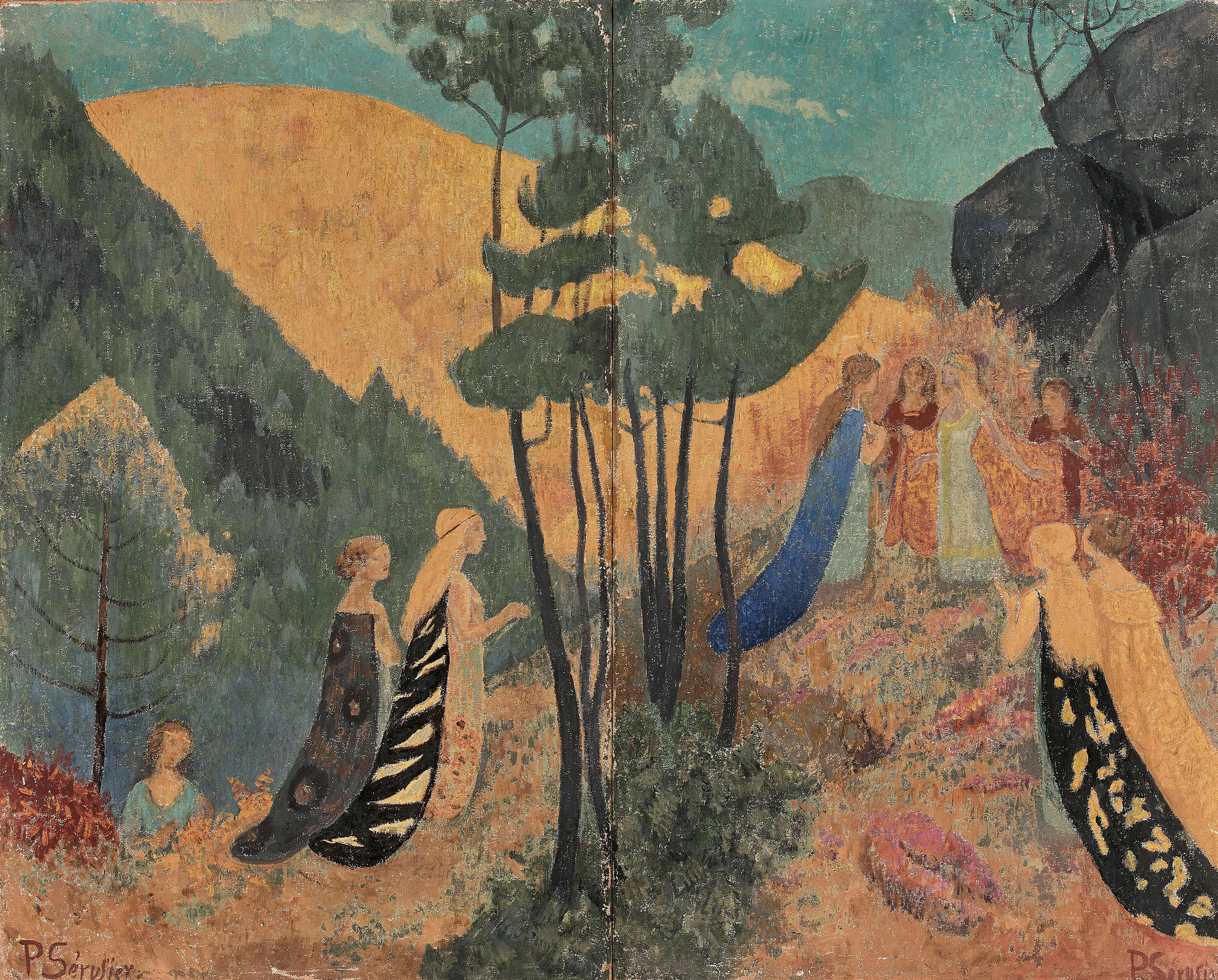 Paul SERUSIER 1864- 1927 Concile Féerique - 1920 Huile sur toile - Dyptique
