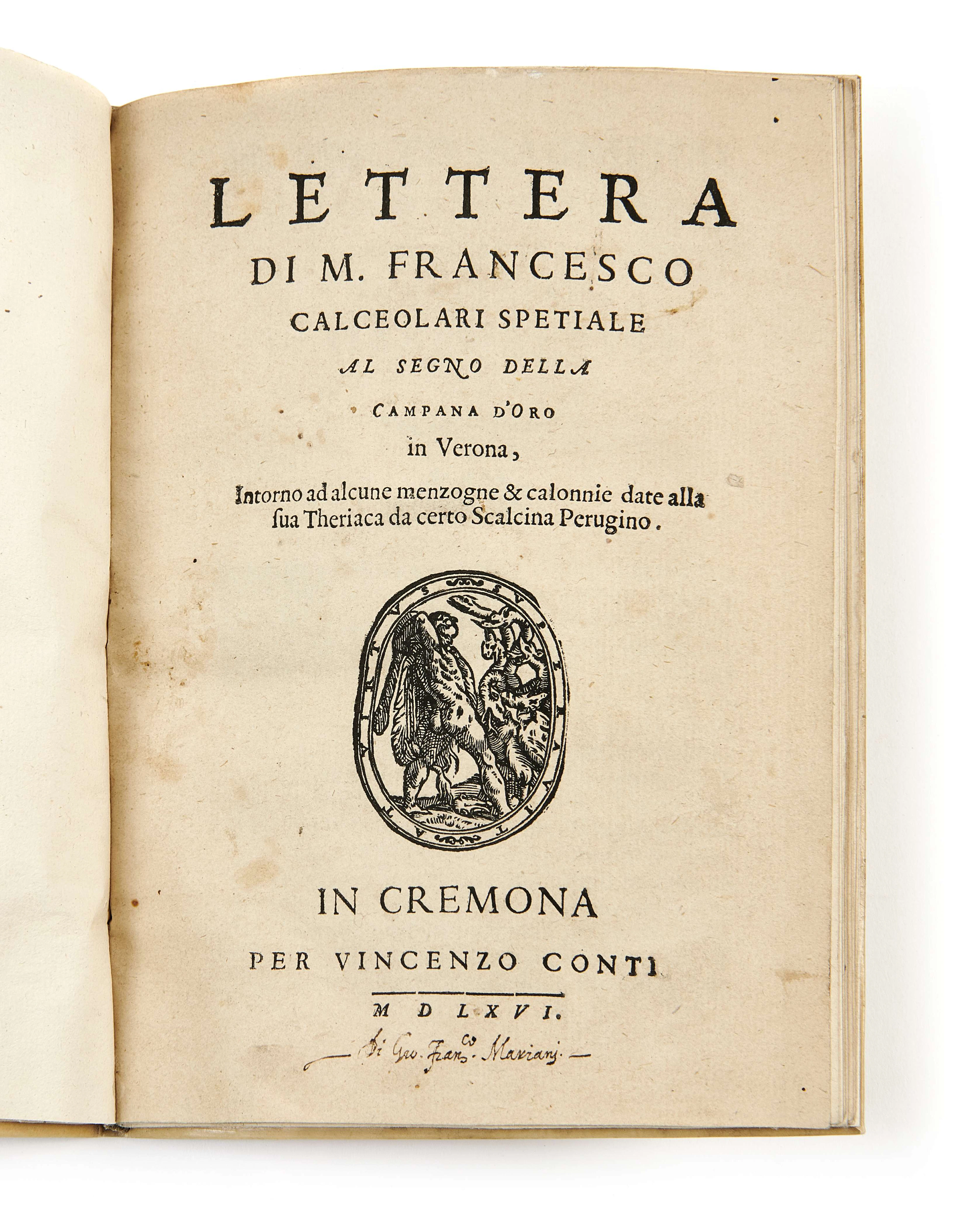 Francesco CALZOLARI 1522-1609 Lettera di M